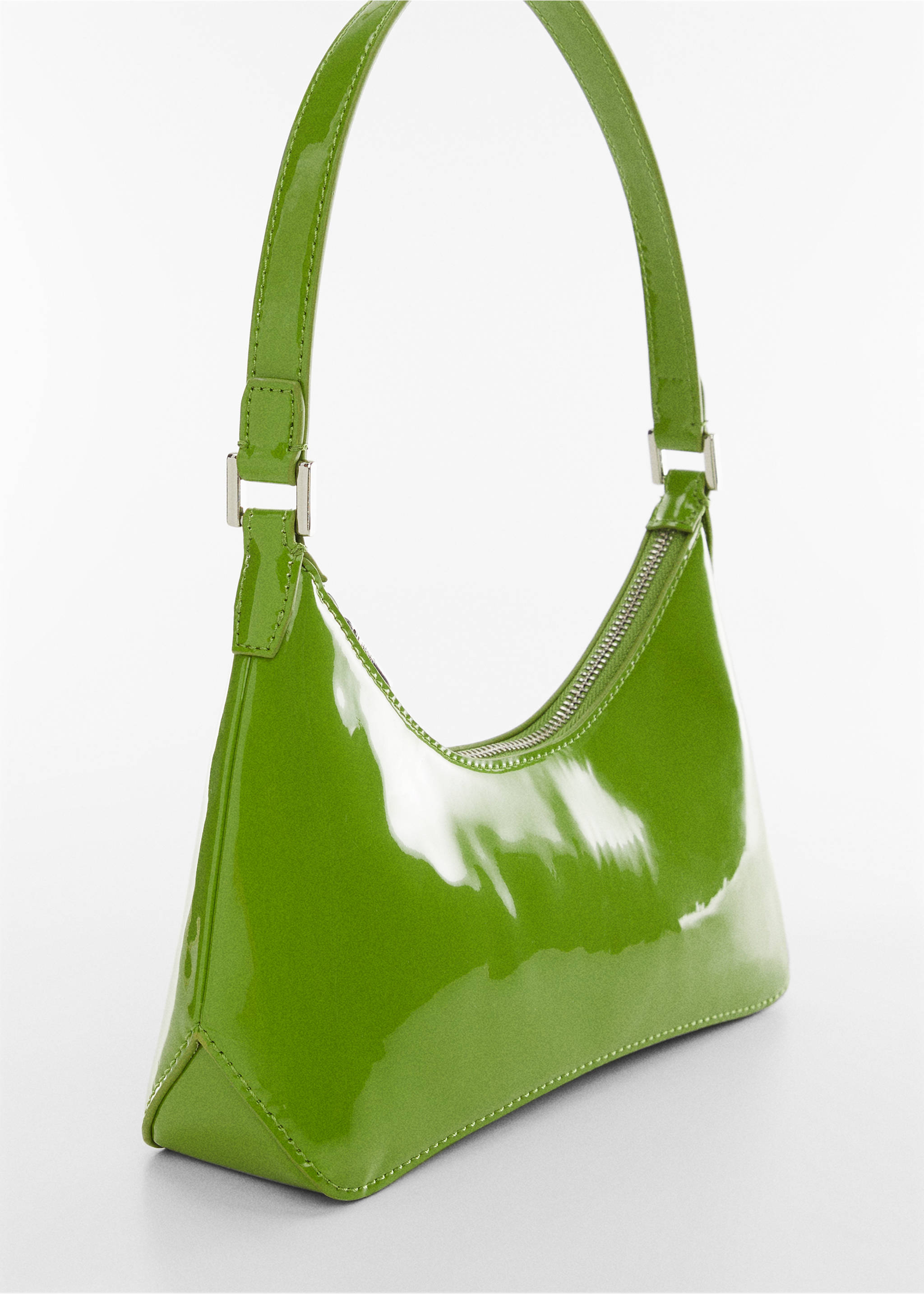 Short-handle shoulder bag - Medium plane, Lime. Ref: 57014779-00.