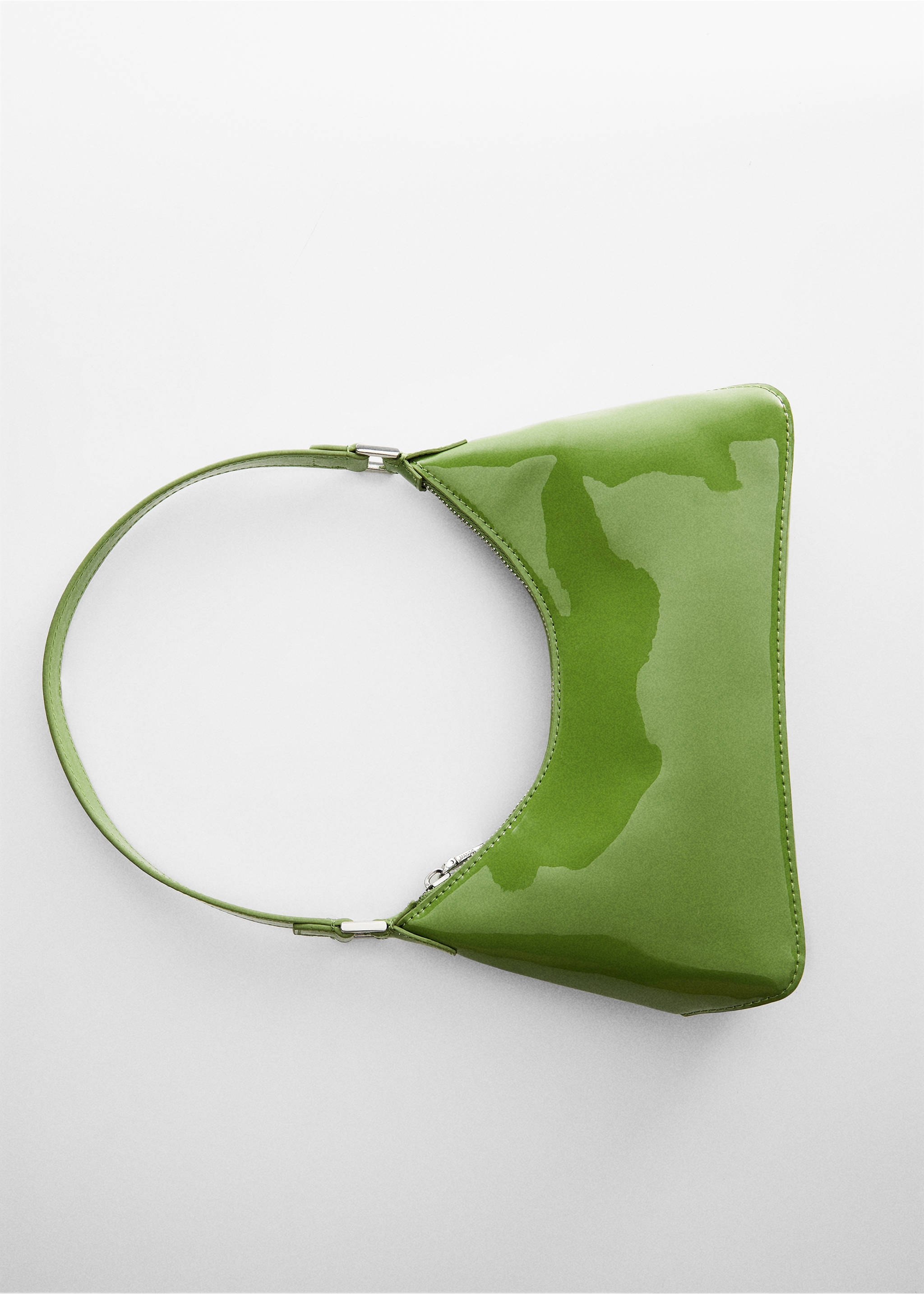 Short-handle shoulder bag - Details of the article 5, Lime. Ref: 57014779-00.