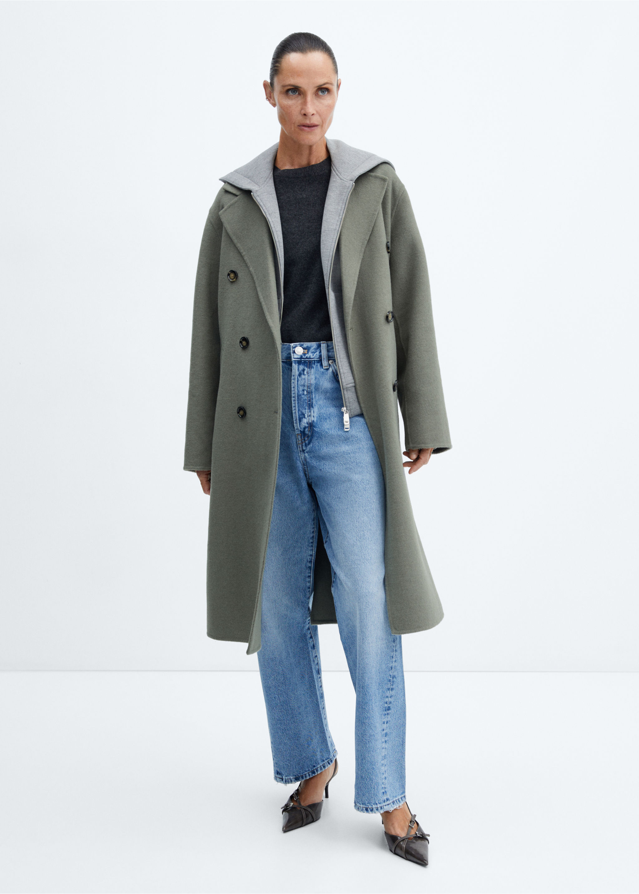 Manteau laine fait main oversize - Plan général