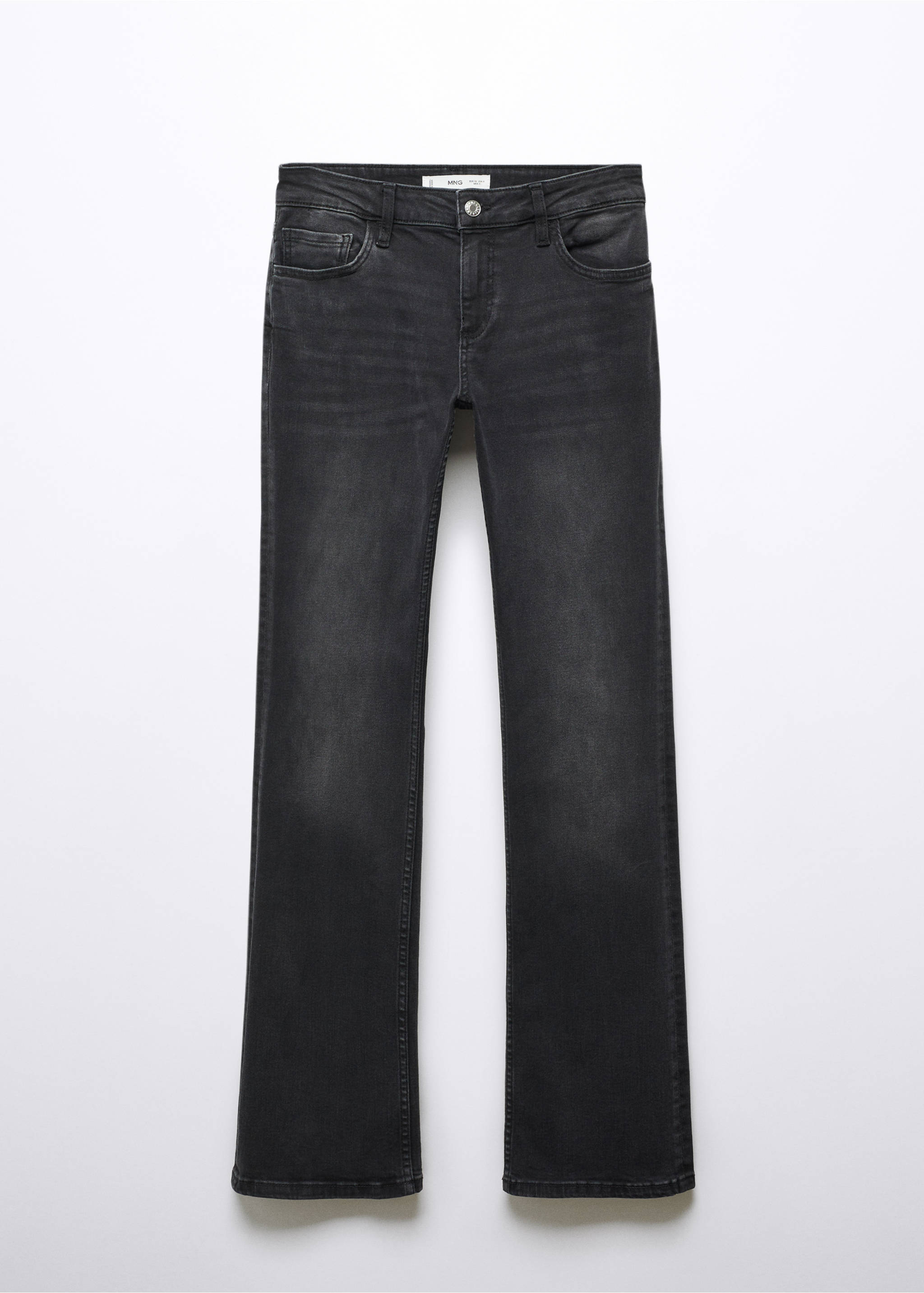 Low-rise flared jeans - Article without model, Black denim. Ref: 57015144-00.