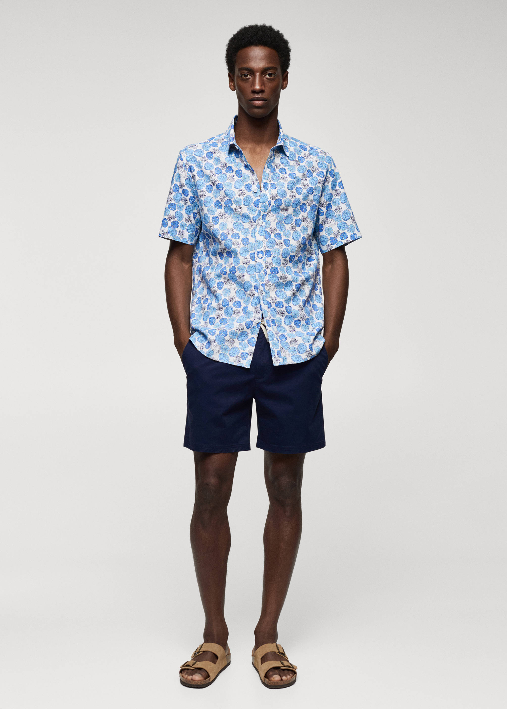 Printed cotton linen shirt - General plane