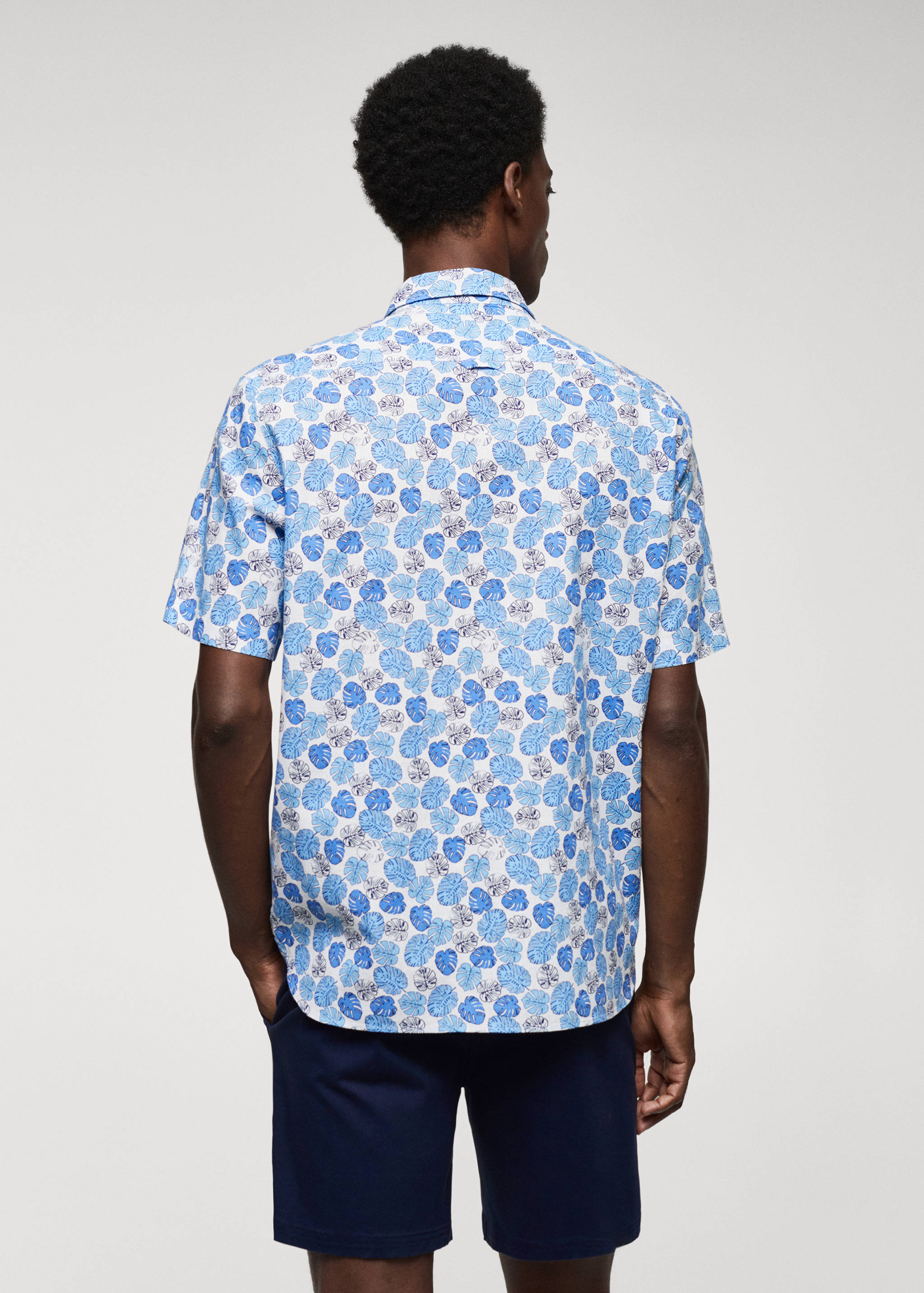 Printed cotton linen shirt - Reverse of the article