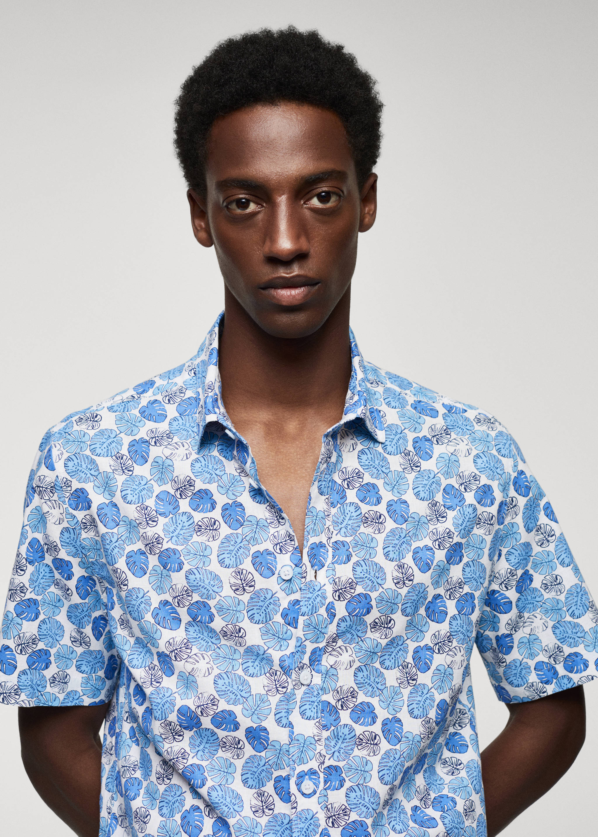 Printed cotton linen shirt - Details of the article 1