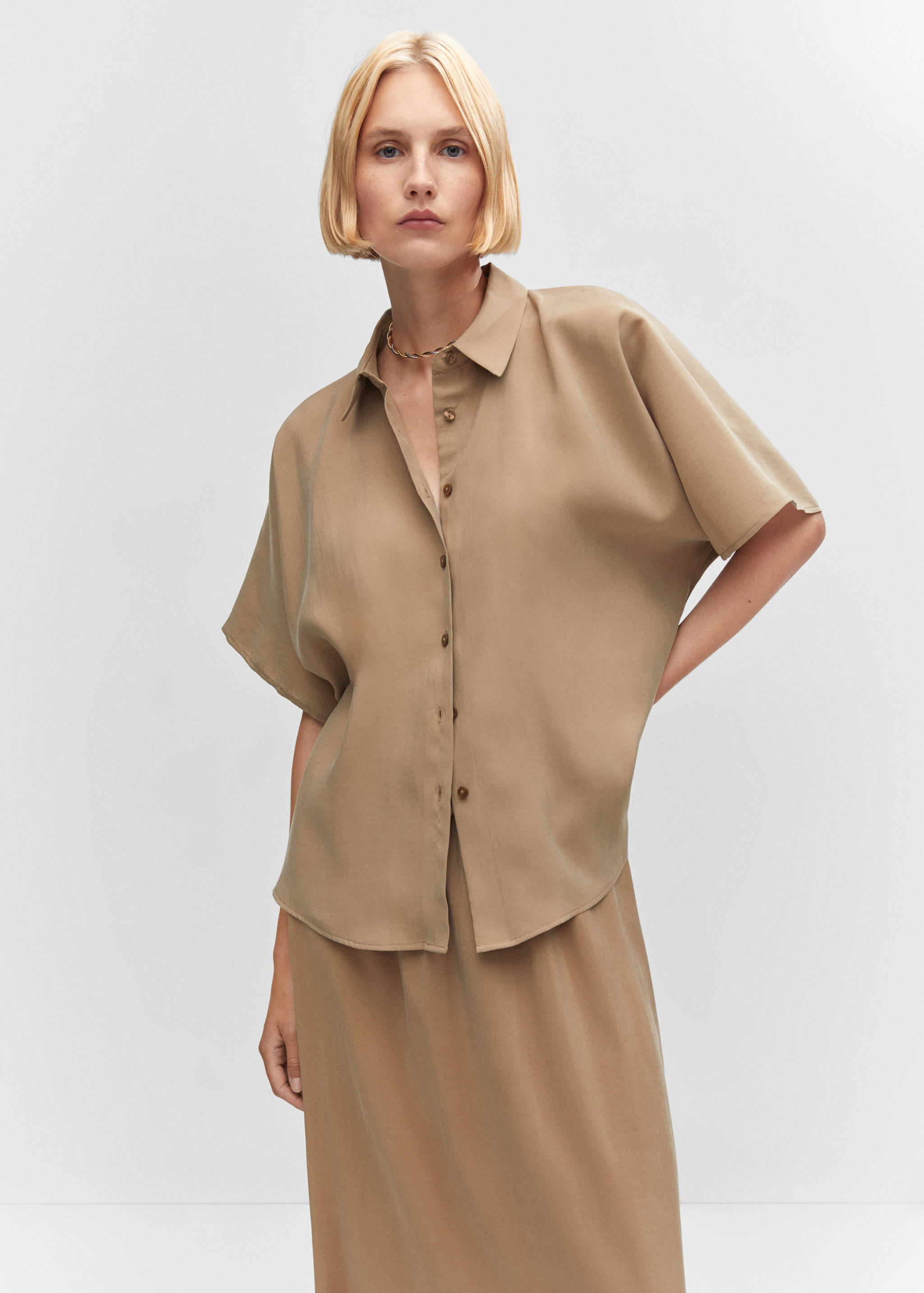 Oversize modal shirt - Medium plane
