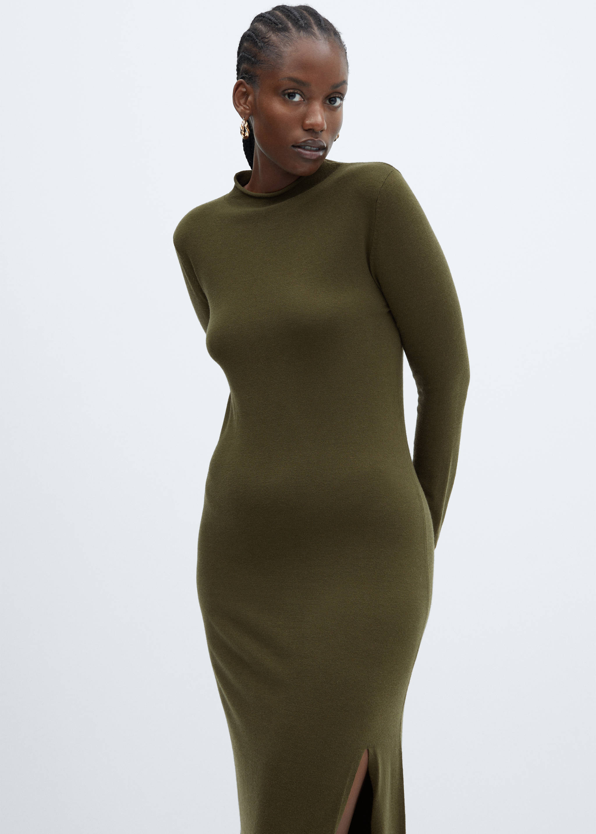 Knitted dress with side slit - Details of the article 5