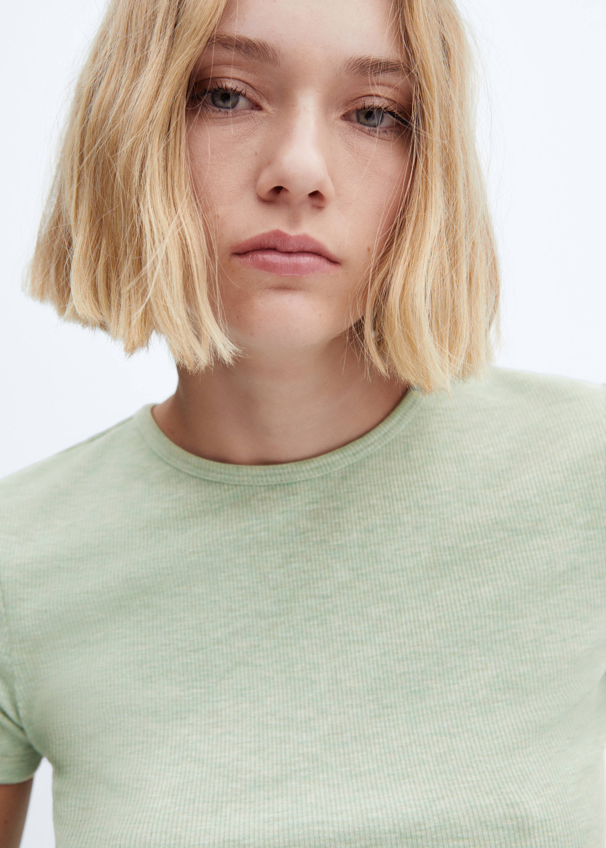 Geripptes Kurzarm-T-Shirt - Detail des Artikels 1