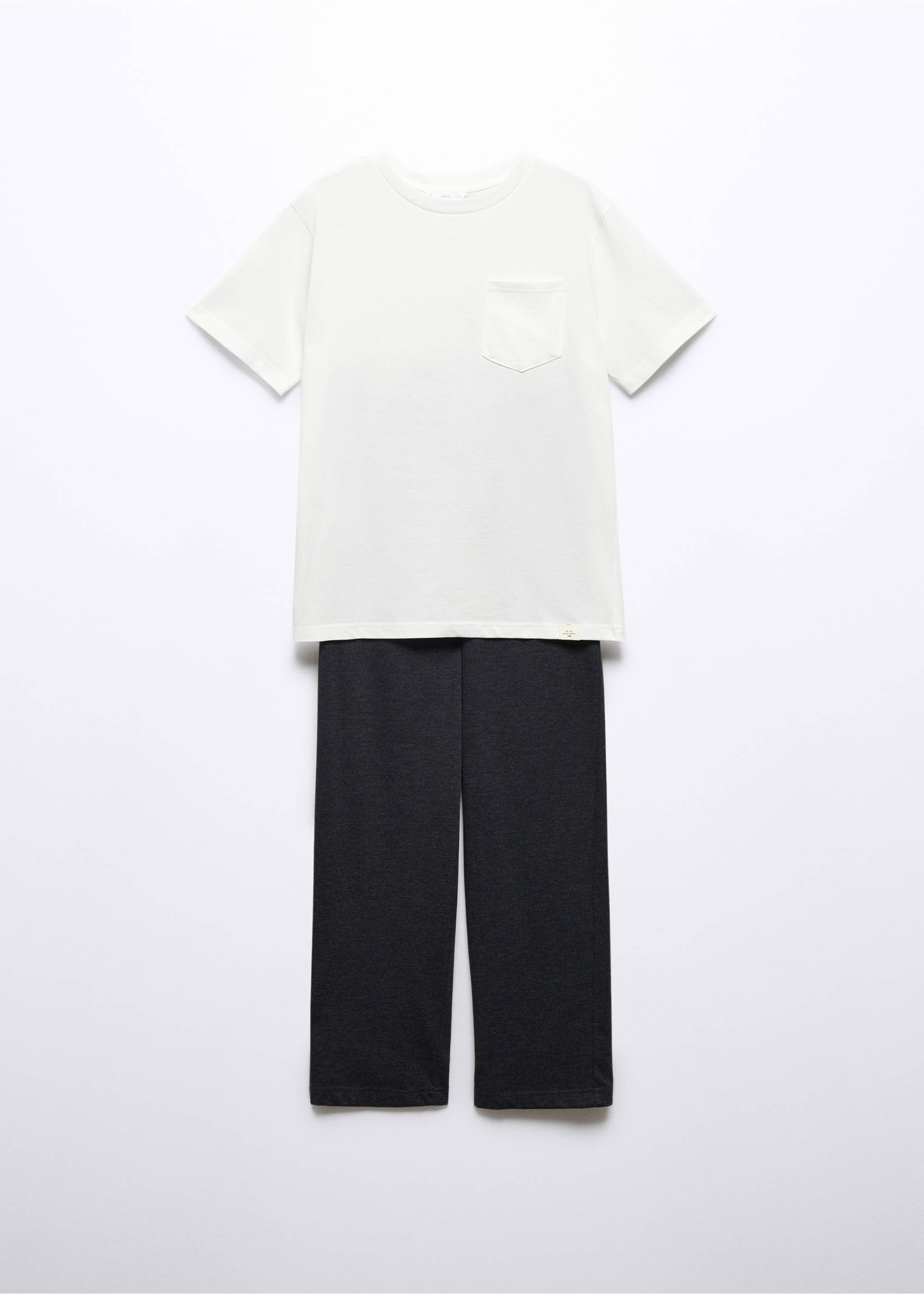 Langer Baumwoll-Pyjama - Artikel ohne Model, Anthrazit. Ref: 57015801-00.