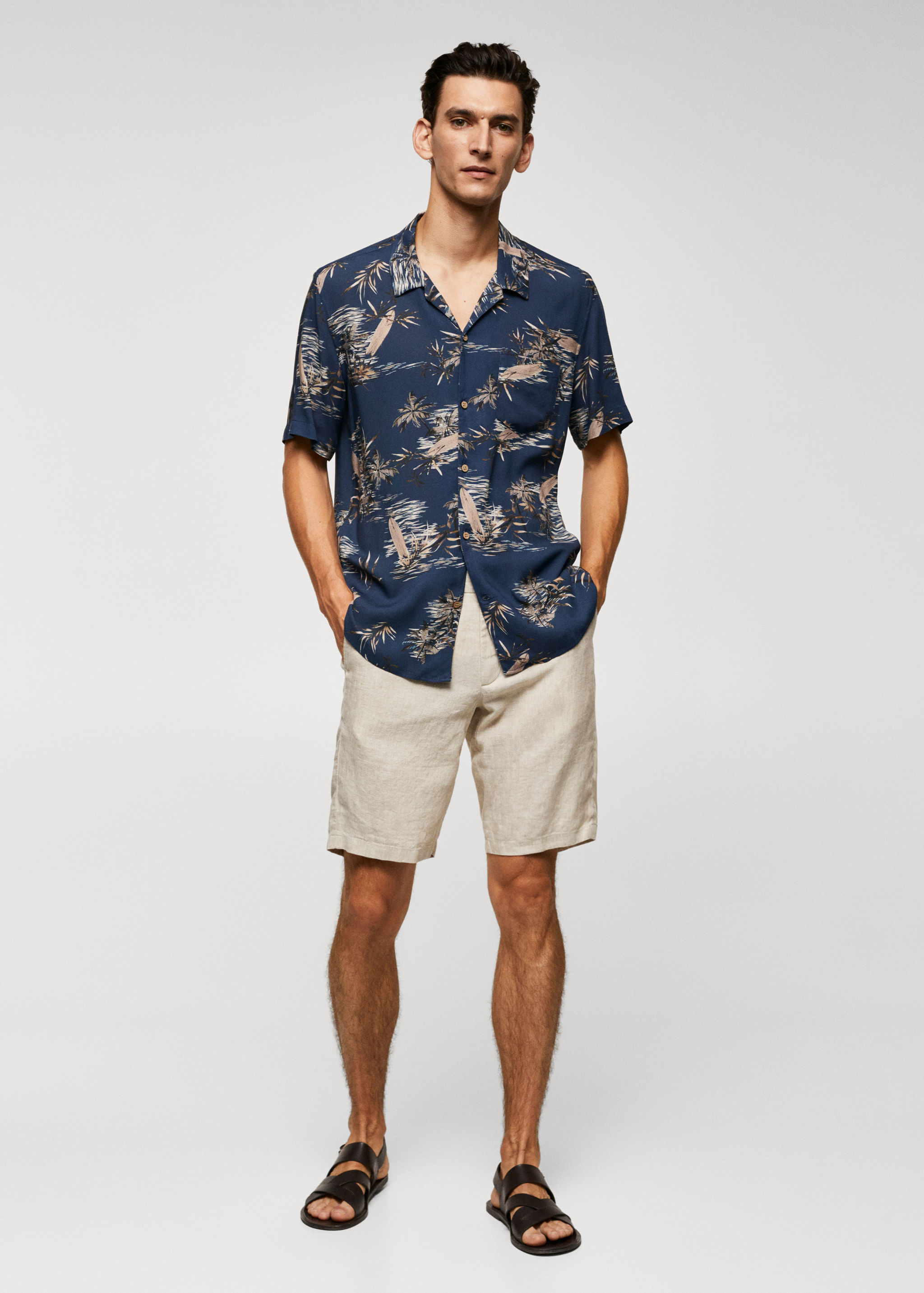 Chemise regular-fit en imprimé feuilles - Plan général
