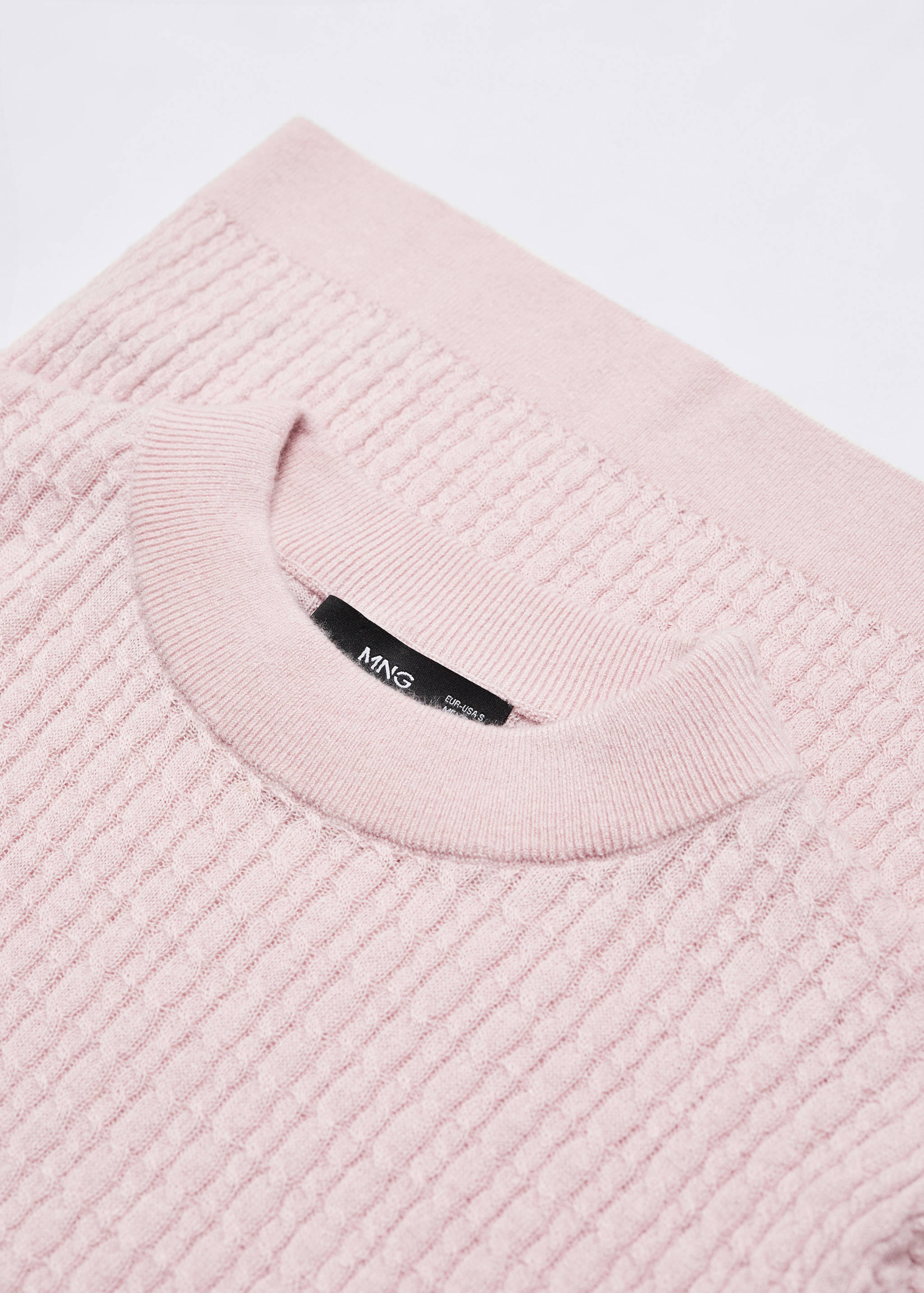 Short-sleeved braided wool sweater - Details of the article 8