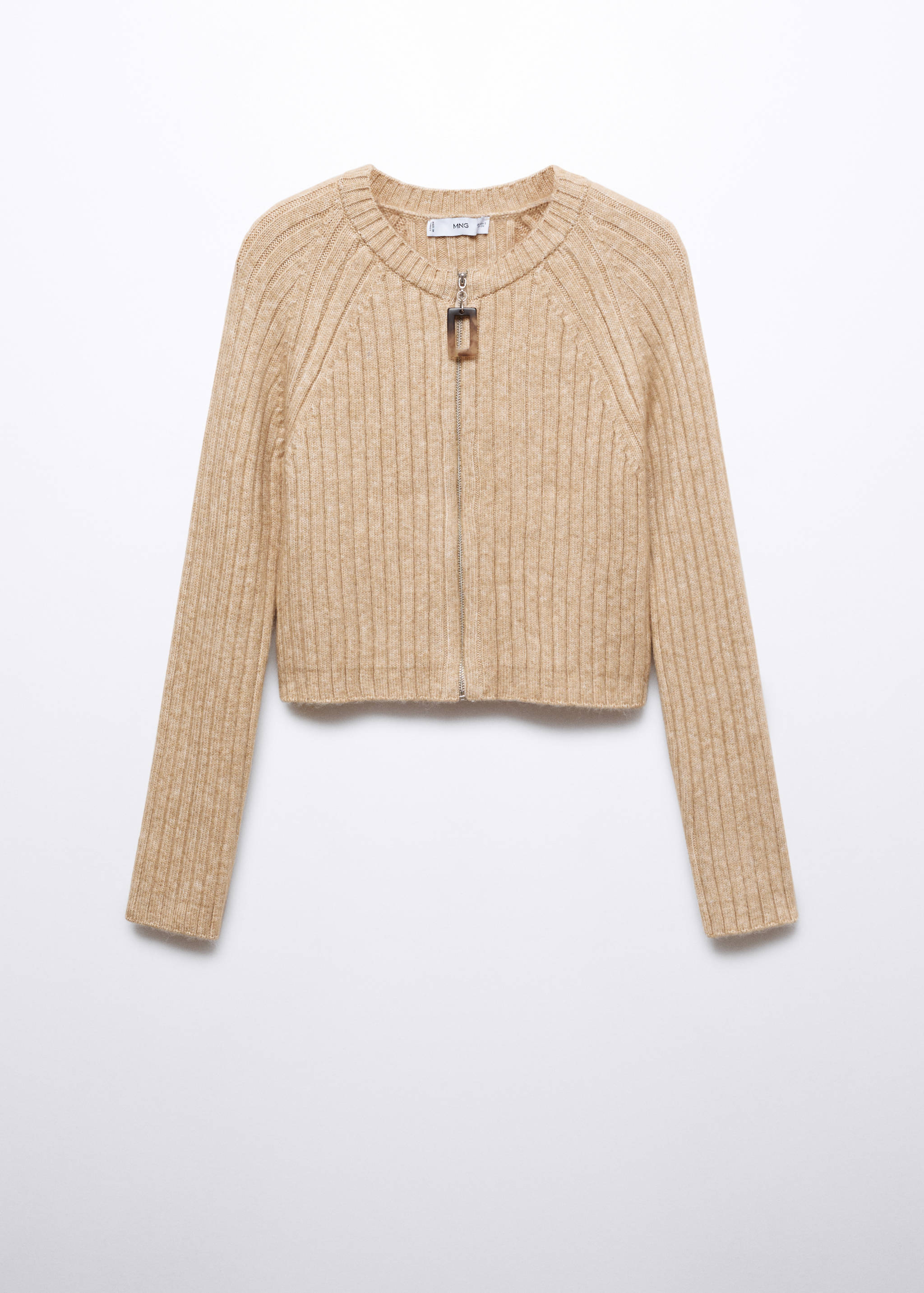 Ribbed cardigan with zip detail - Article without model