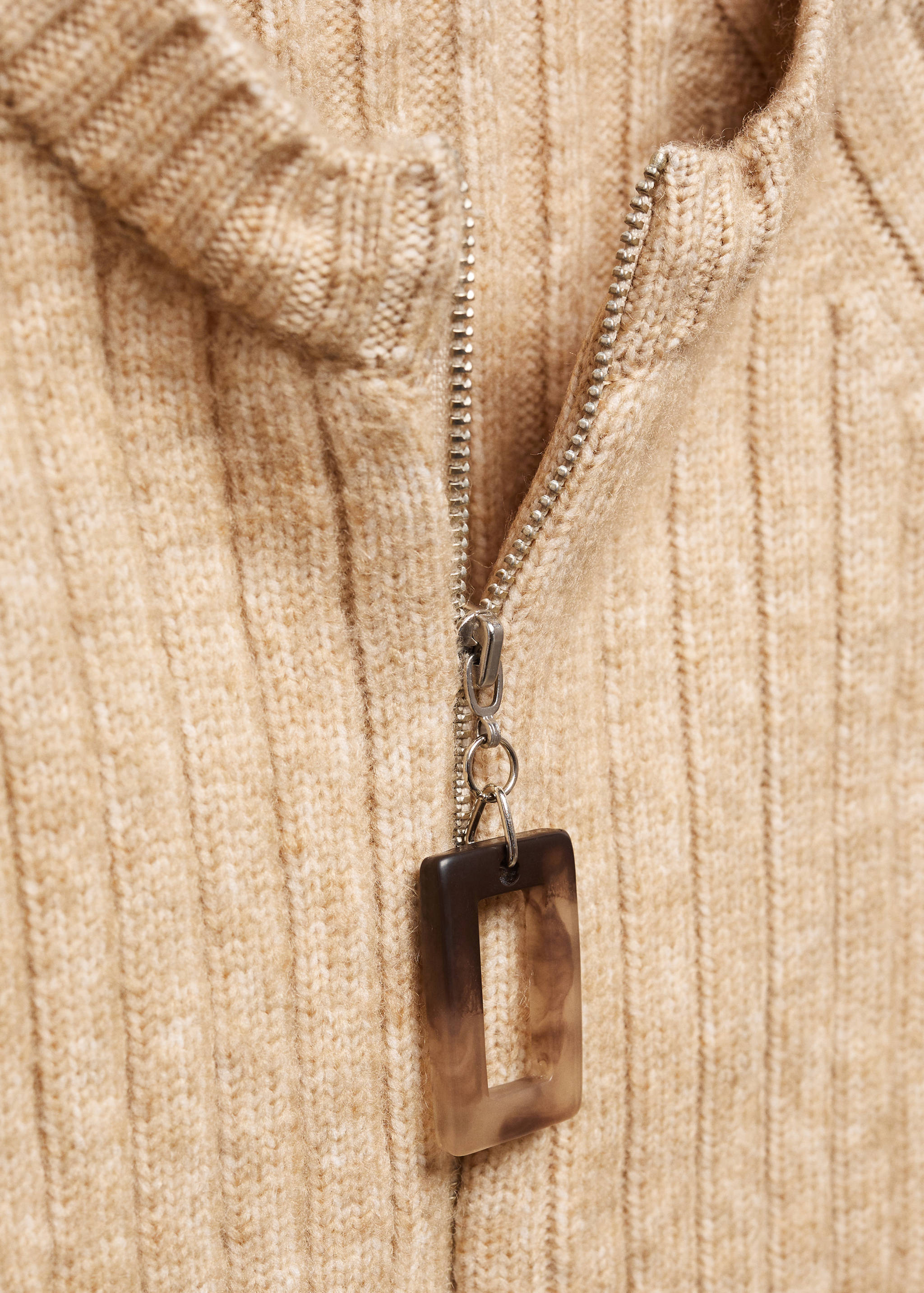 Ribbed cardigan with zip detail - Details of the article 8