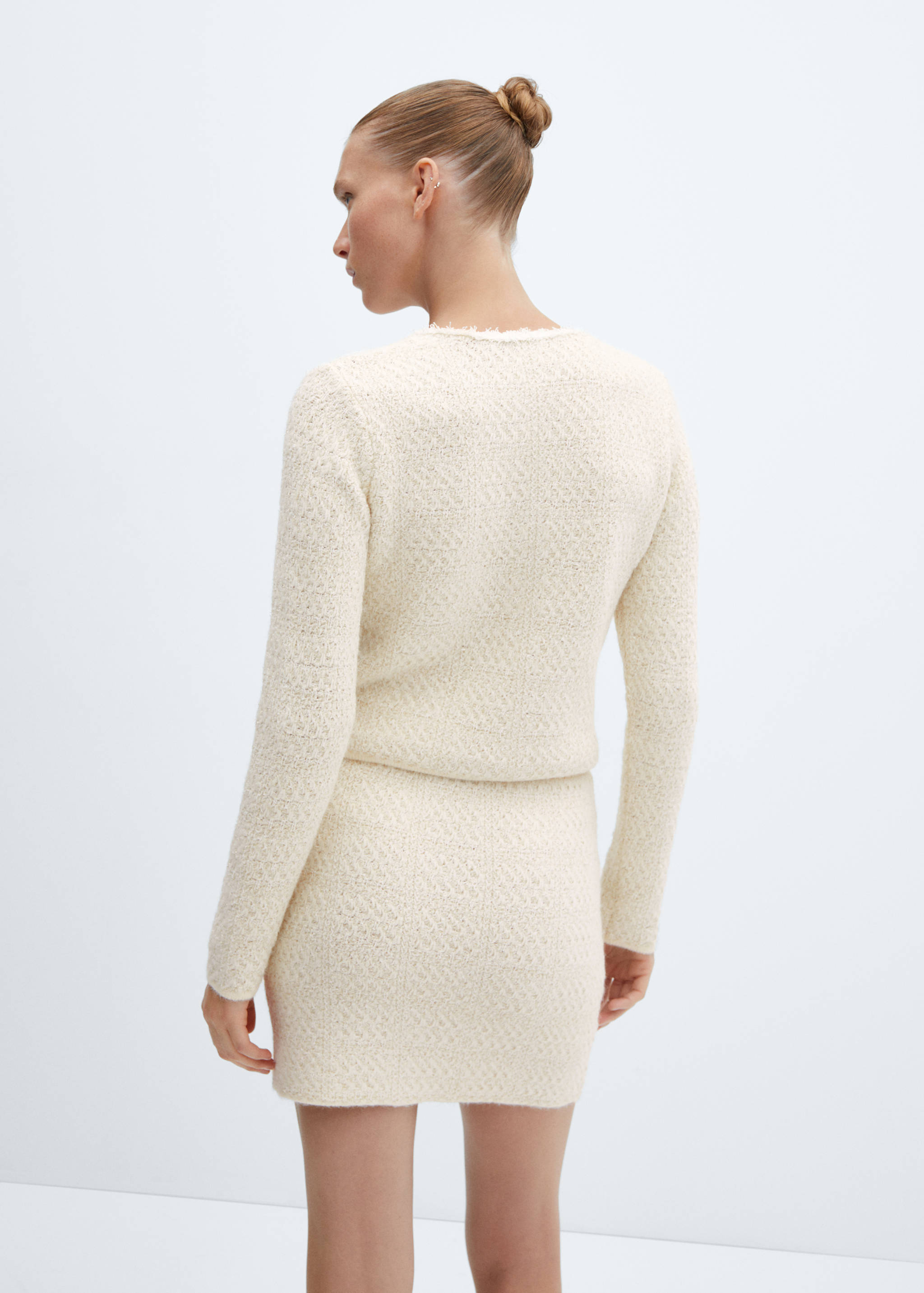 Knitted cardigan with jewel button - Reverse of the article