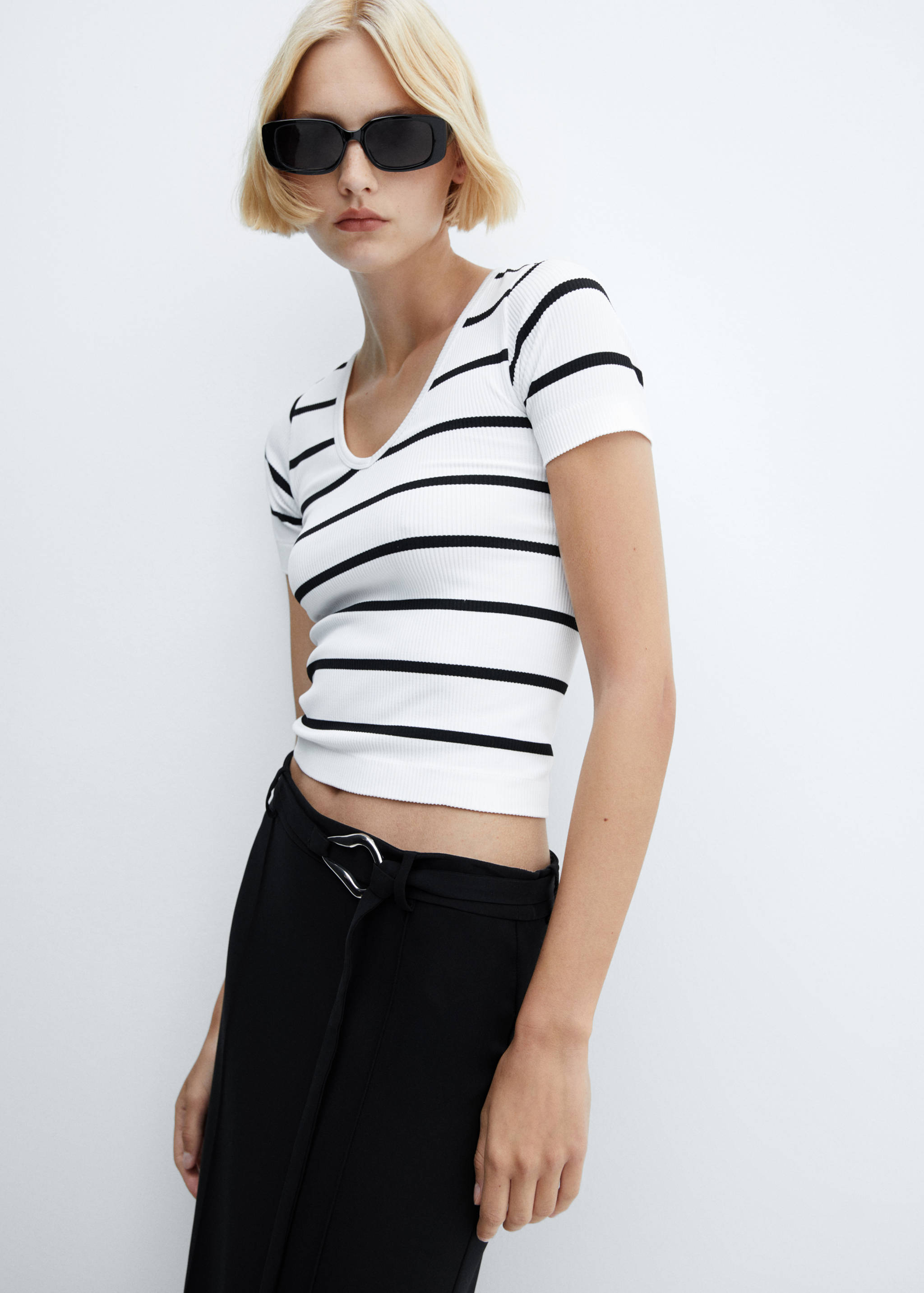Striped seamless t-shirt - Medium plane