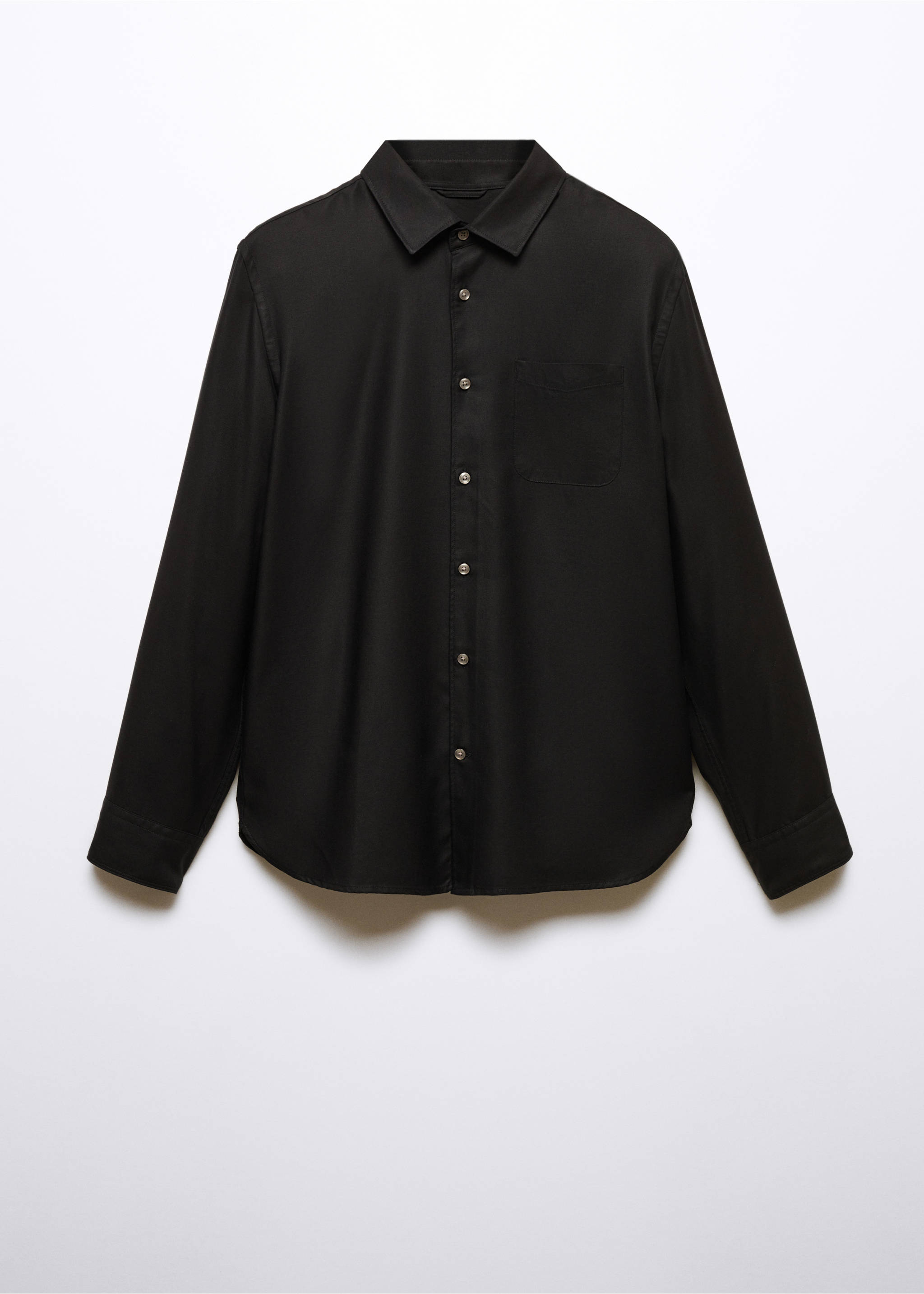 Chemise 100 % Tencel poche - Article sans modèle, Noir. Ref: 57015956-00.