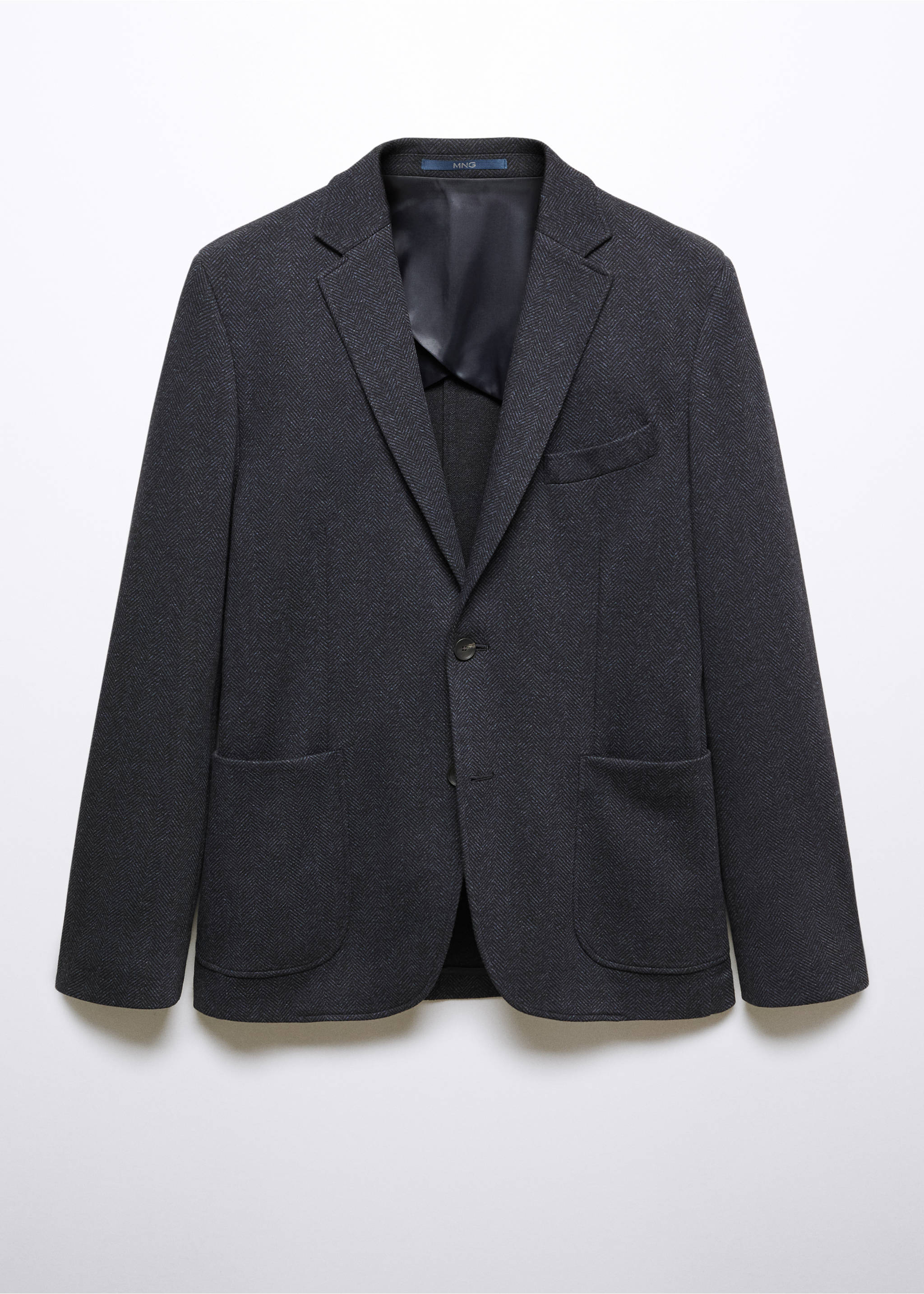 Sako slim fit se vzorem rybí kosti - Zboží bez modelu, Námořnická modrá. Ref: 57015963-00.