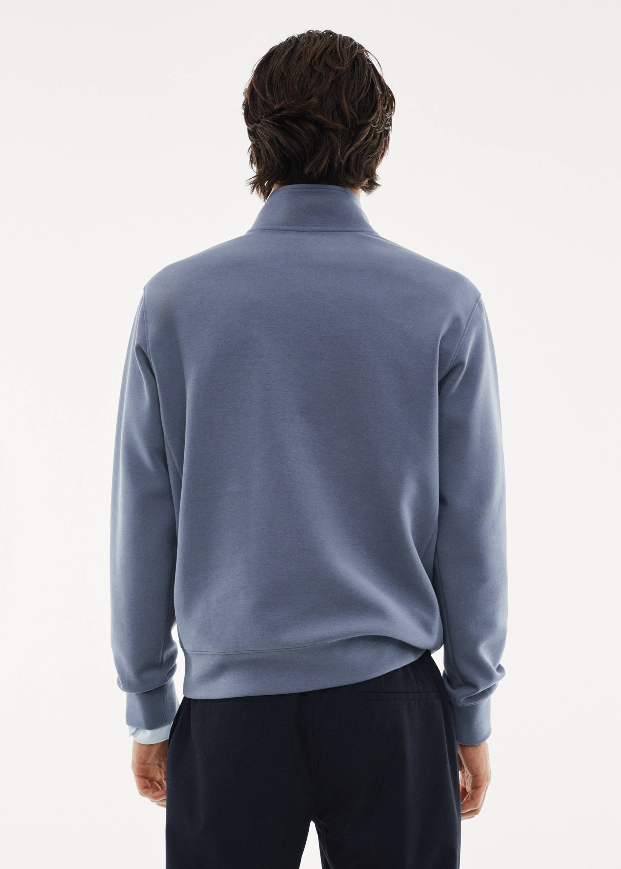 Breathable zip-neck sweatshirt - Reverse of the article