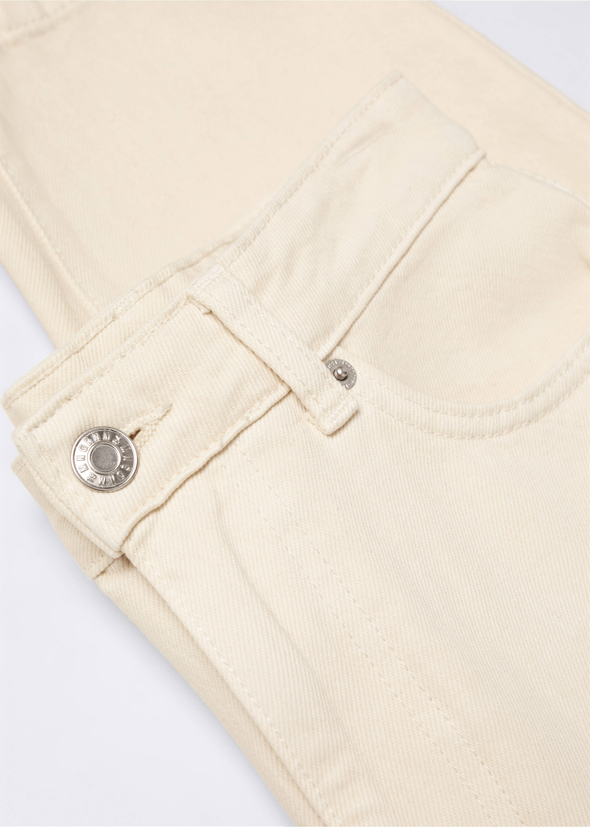 High-waist slouchy jeans - Details of the article 8, Ecru. Ref: 57015972-00.