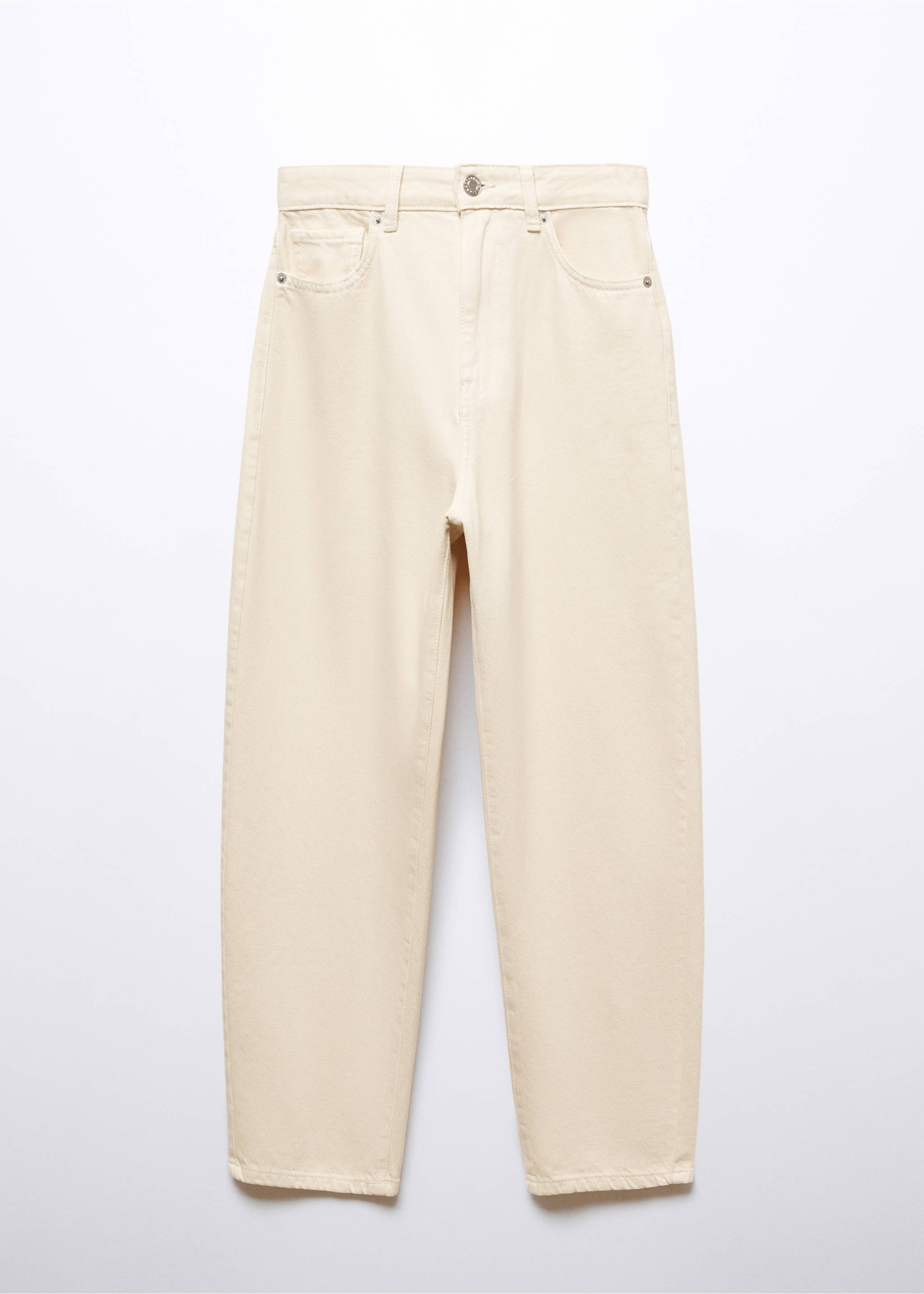 High-waist slouchy jeans - Article without model, Ecru. Ref: 57015972-00.