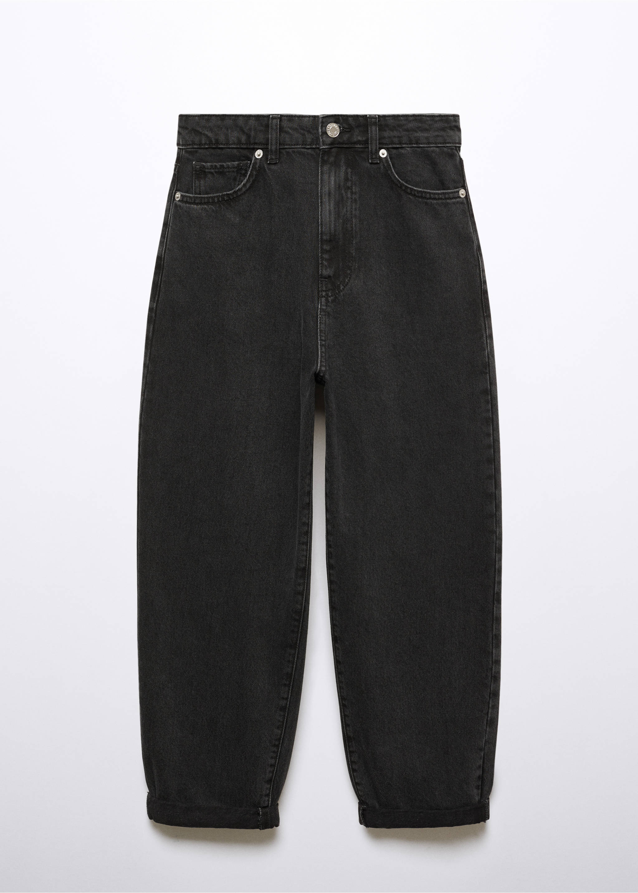 High-waist slouchy jeans - Article without model, Black denim. Ref: 57015973-00.