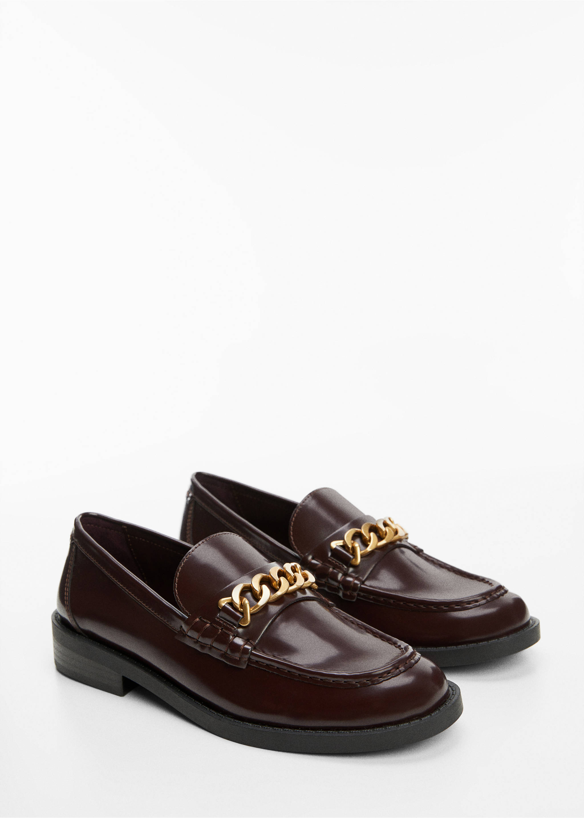 Chain loafers - Medium plane, Burgundy. Ref: 57015975-00.