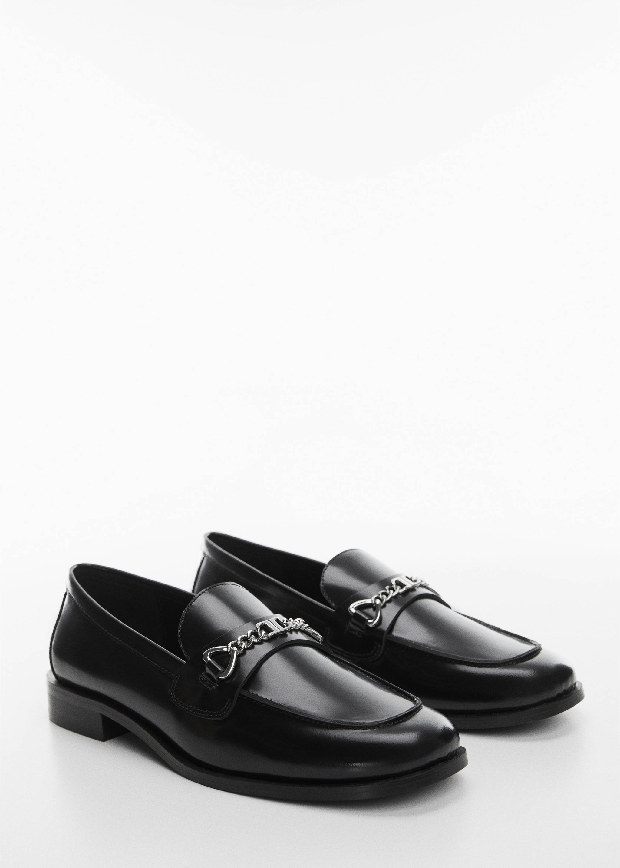 Leather loafers with chain - Medium plane