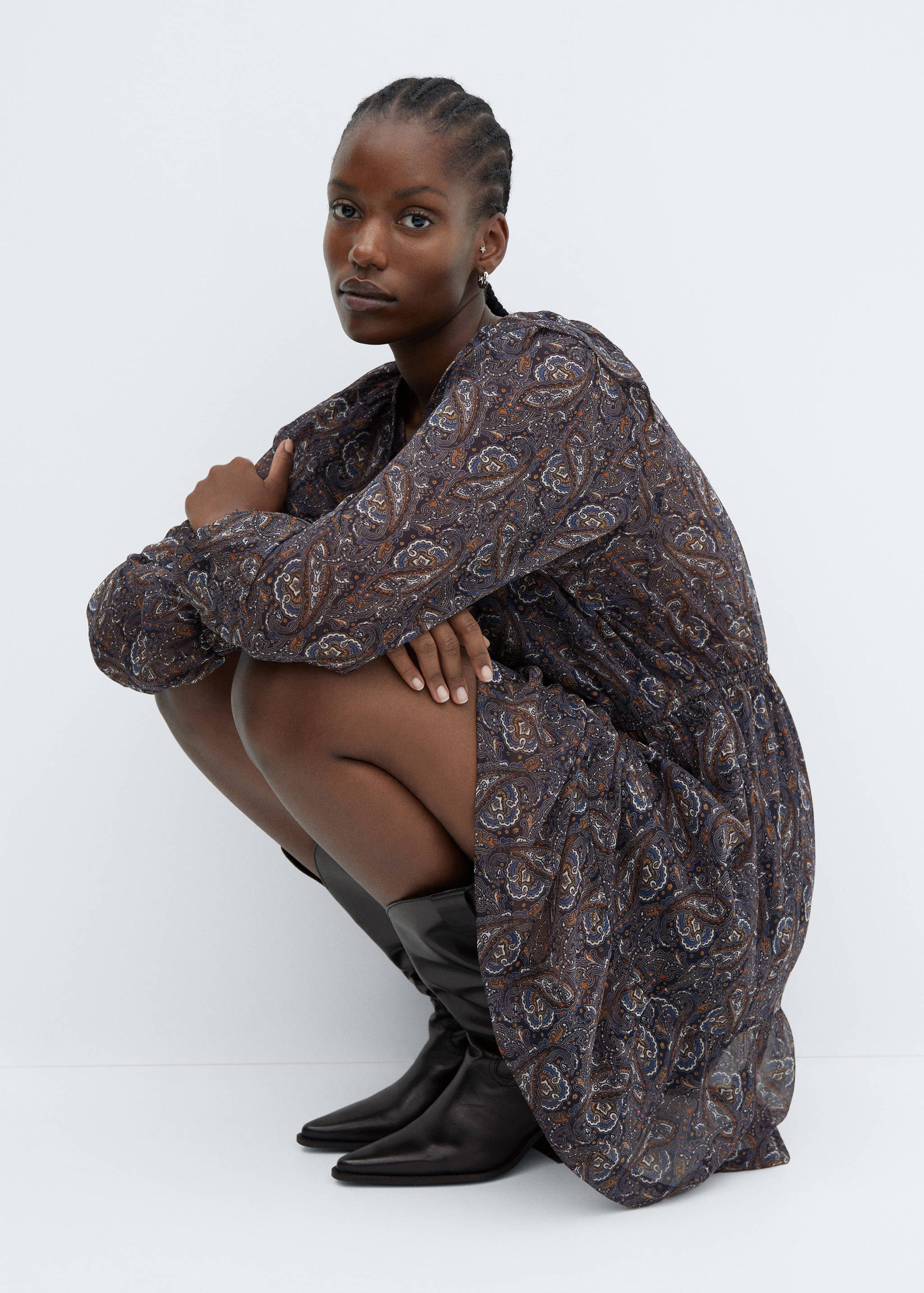 Printed chiffon dress - Details of the article 4