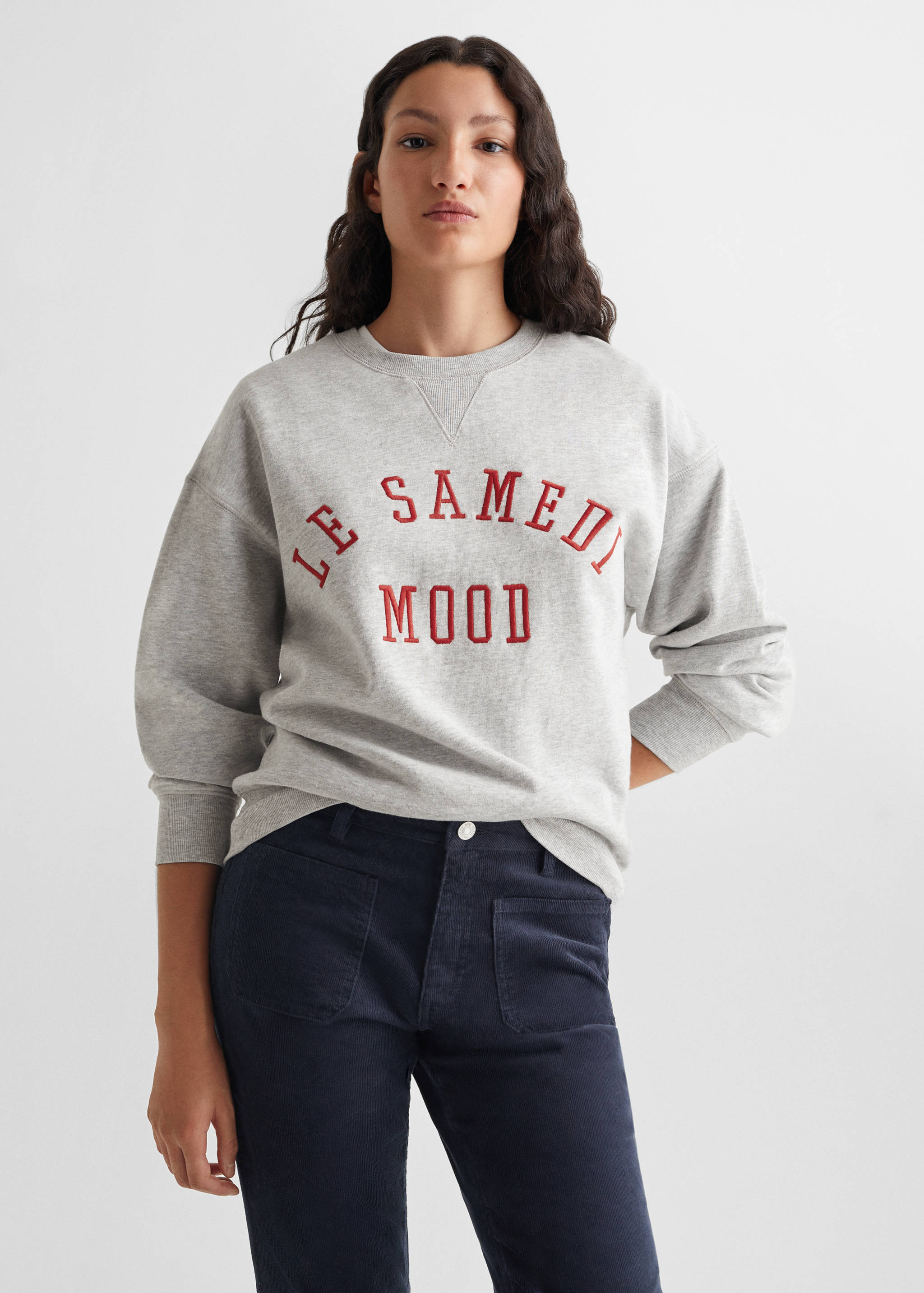 Pantalon droit velours milleraies - Plan moyen