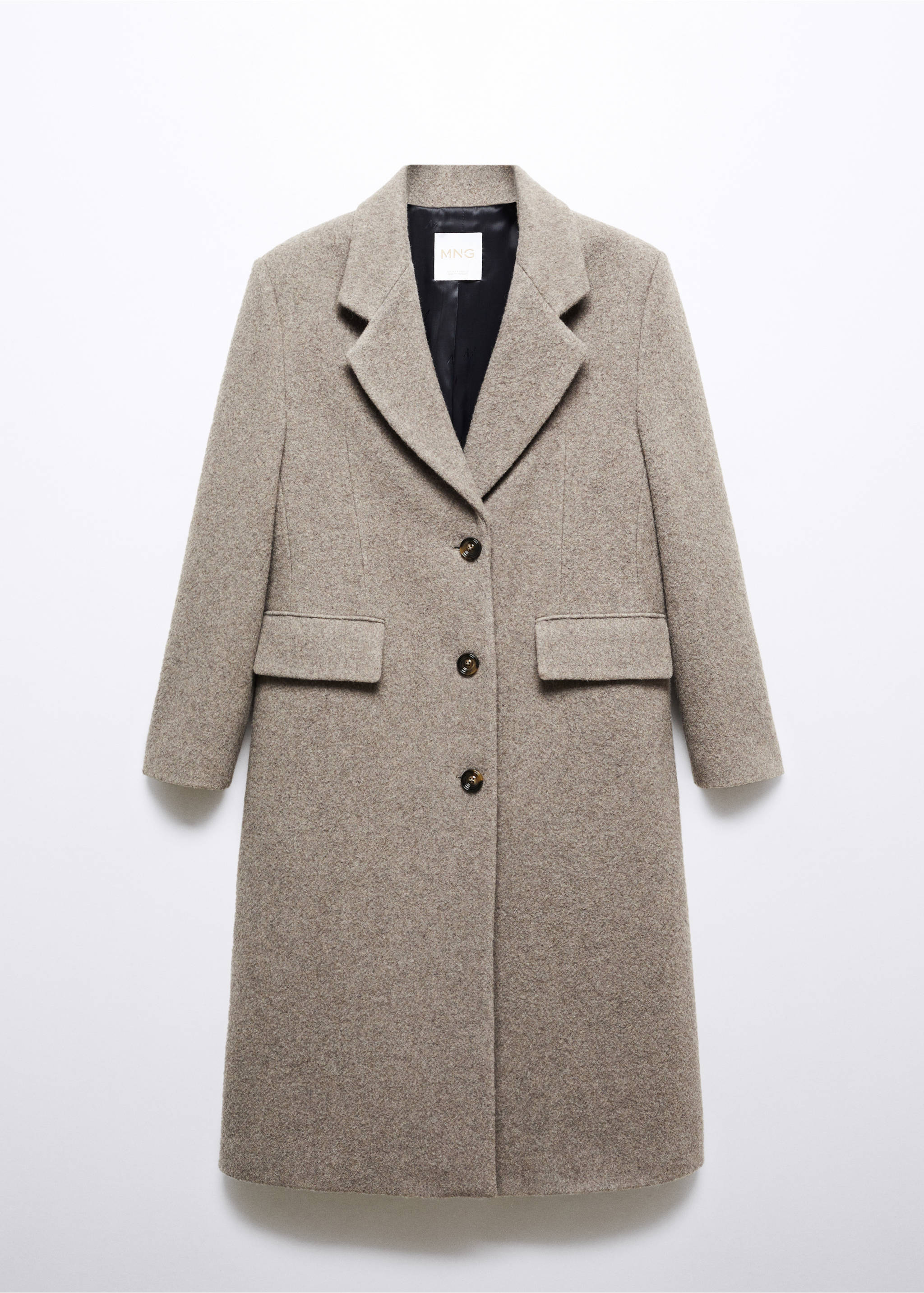 Oversize wool coat - Article without model, Medium Brown. Ref: 57016022-00.