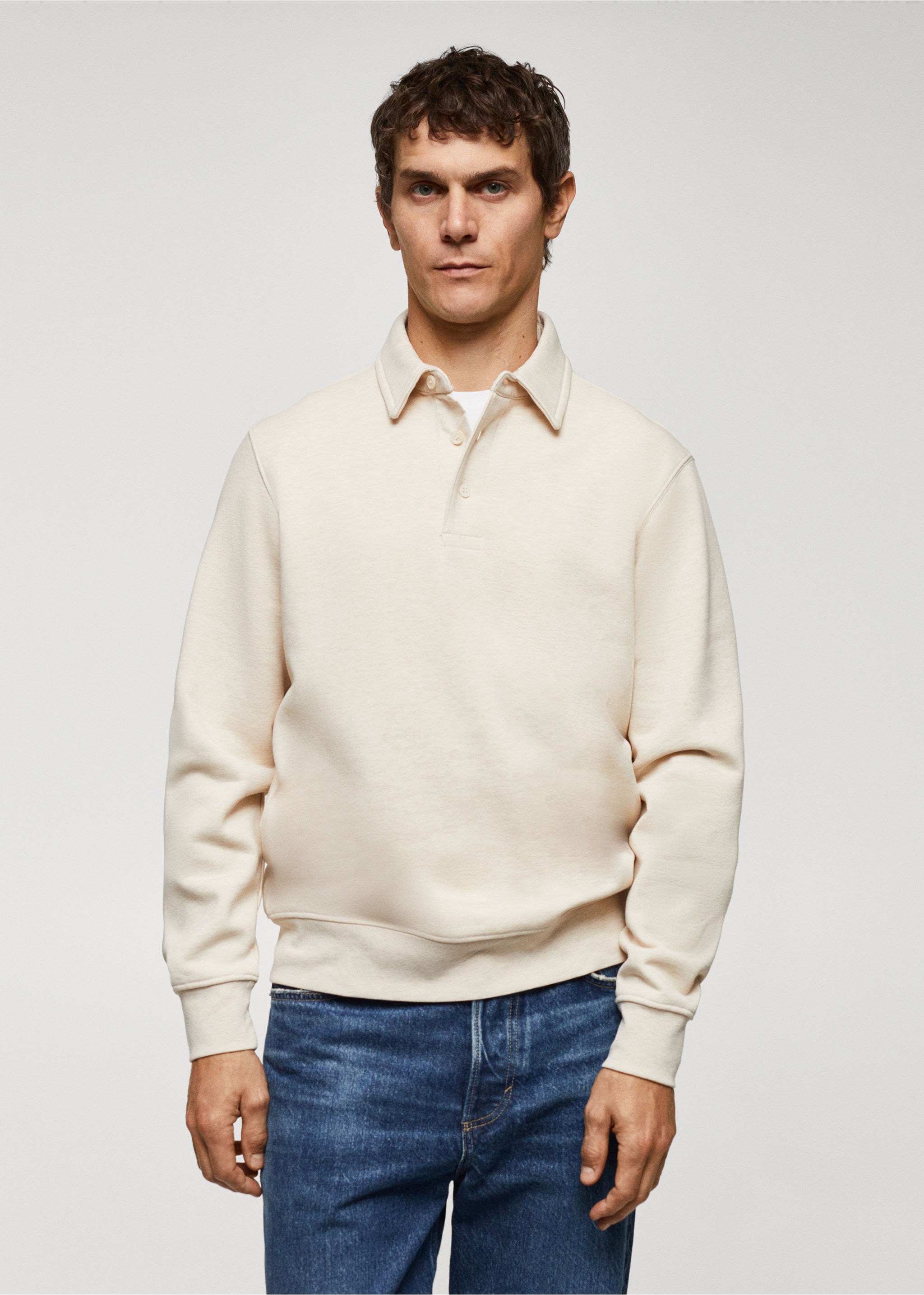 Cotton polo sweatshirt - Medium plane