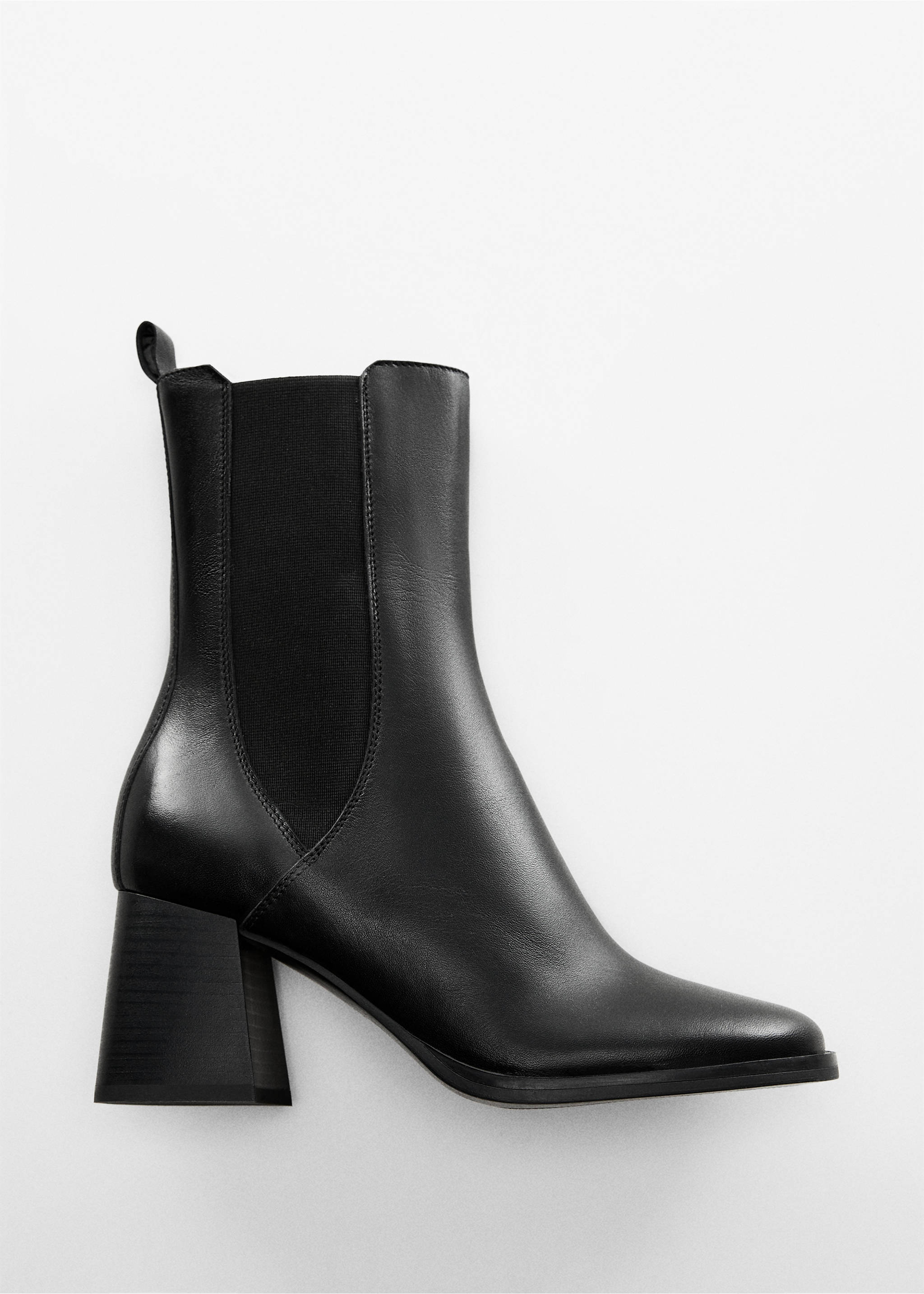 Leather heeled boots - Details of the article 5, Black. Ref: 57016032-00.