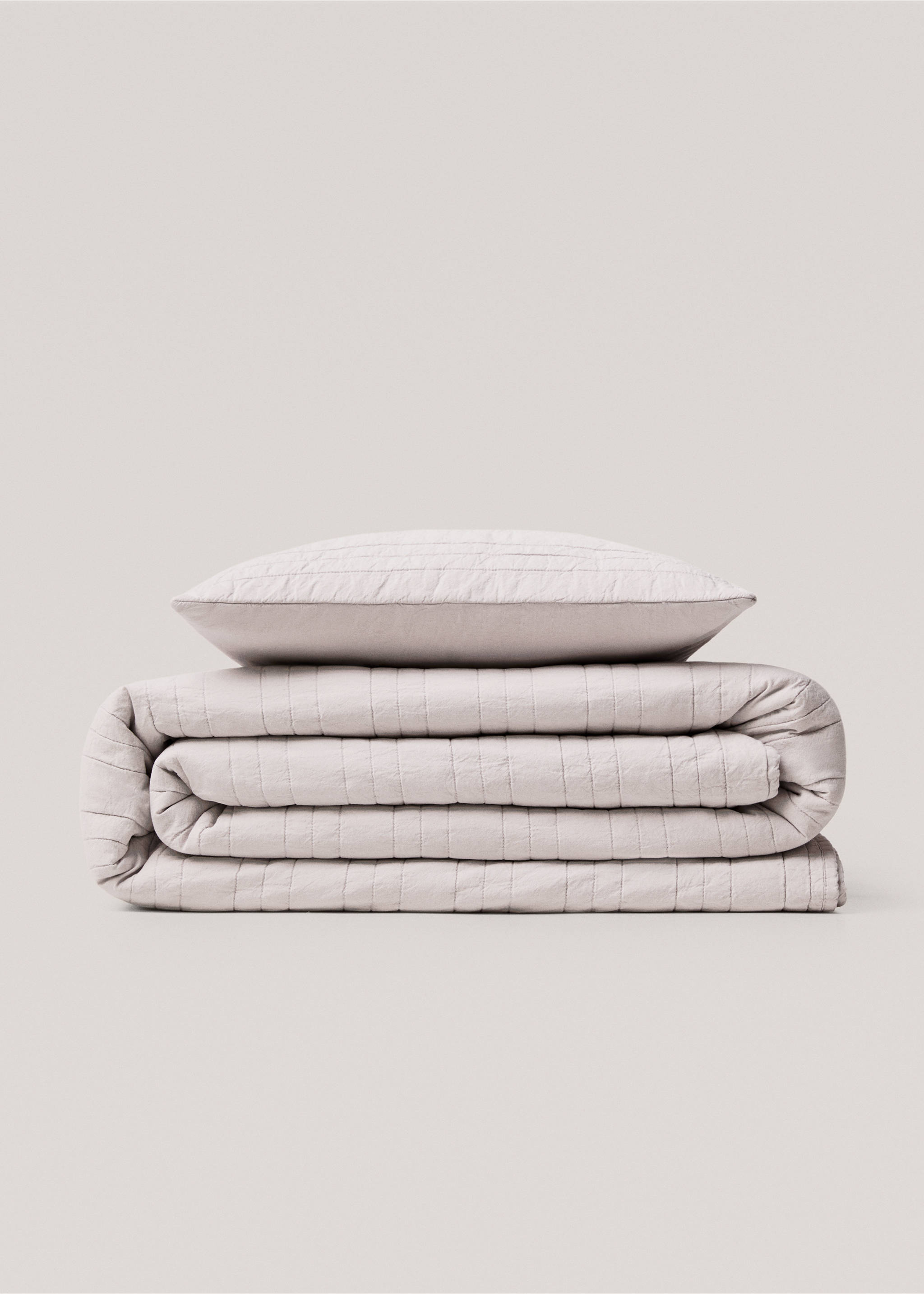 Quiltat kuddöverdrag i bomull - Detaljer om artikeln 4, Beige. Ref: 57016329-00.