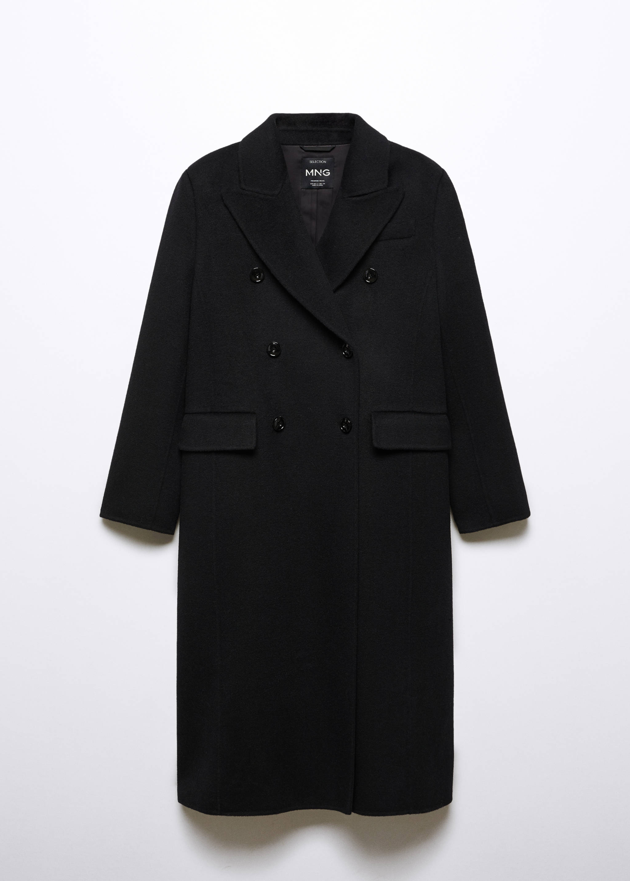 Double-breasted virgin wool coat - Article without model