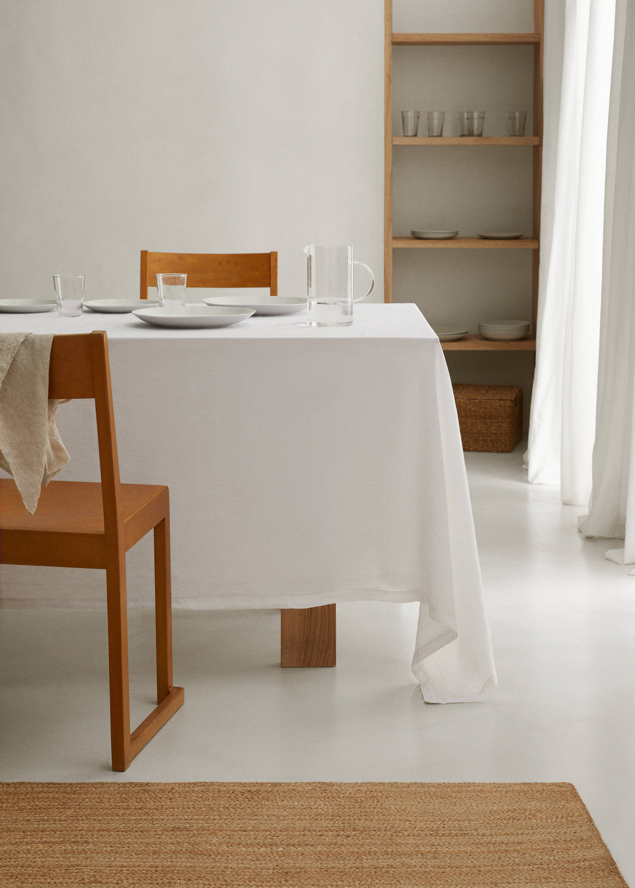 100% linen tablecloth with seam detail 170x250cm - General plane
