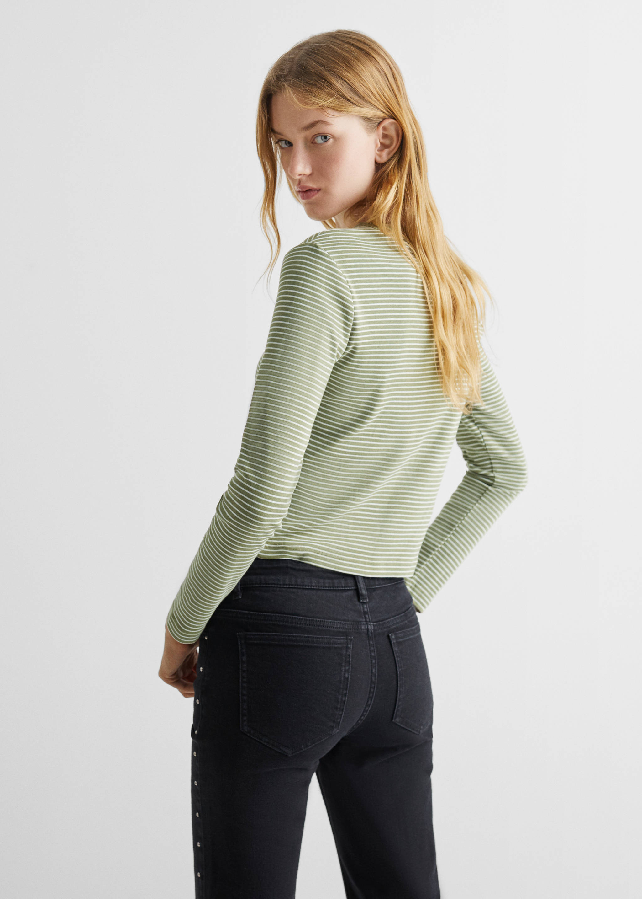 Striped long sleeves t-shirt - Reverse of the article