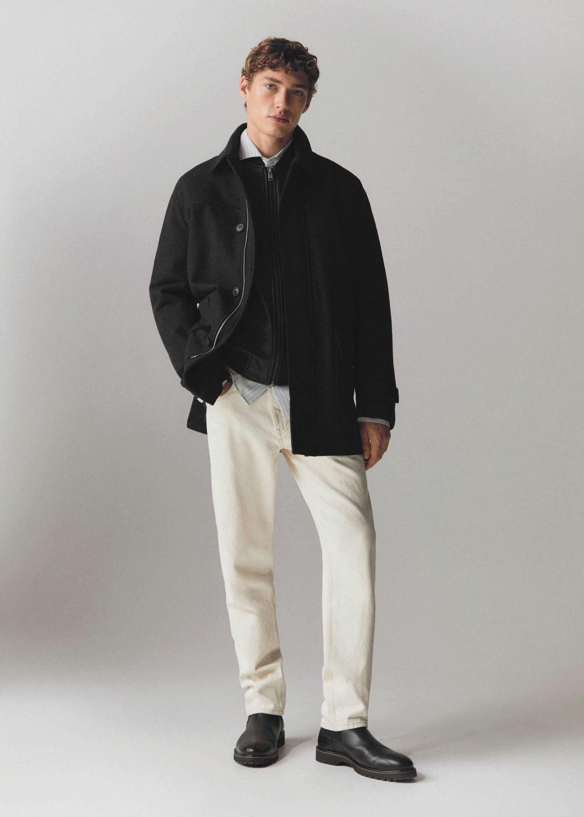 Detachable hood wool coat - Details of the article 5