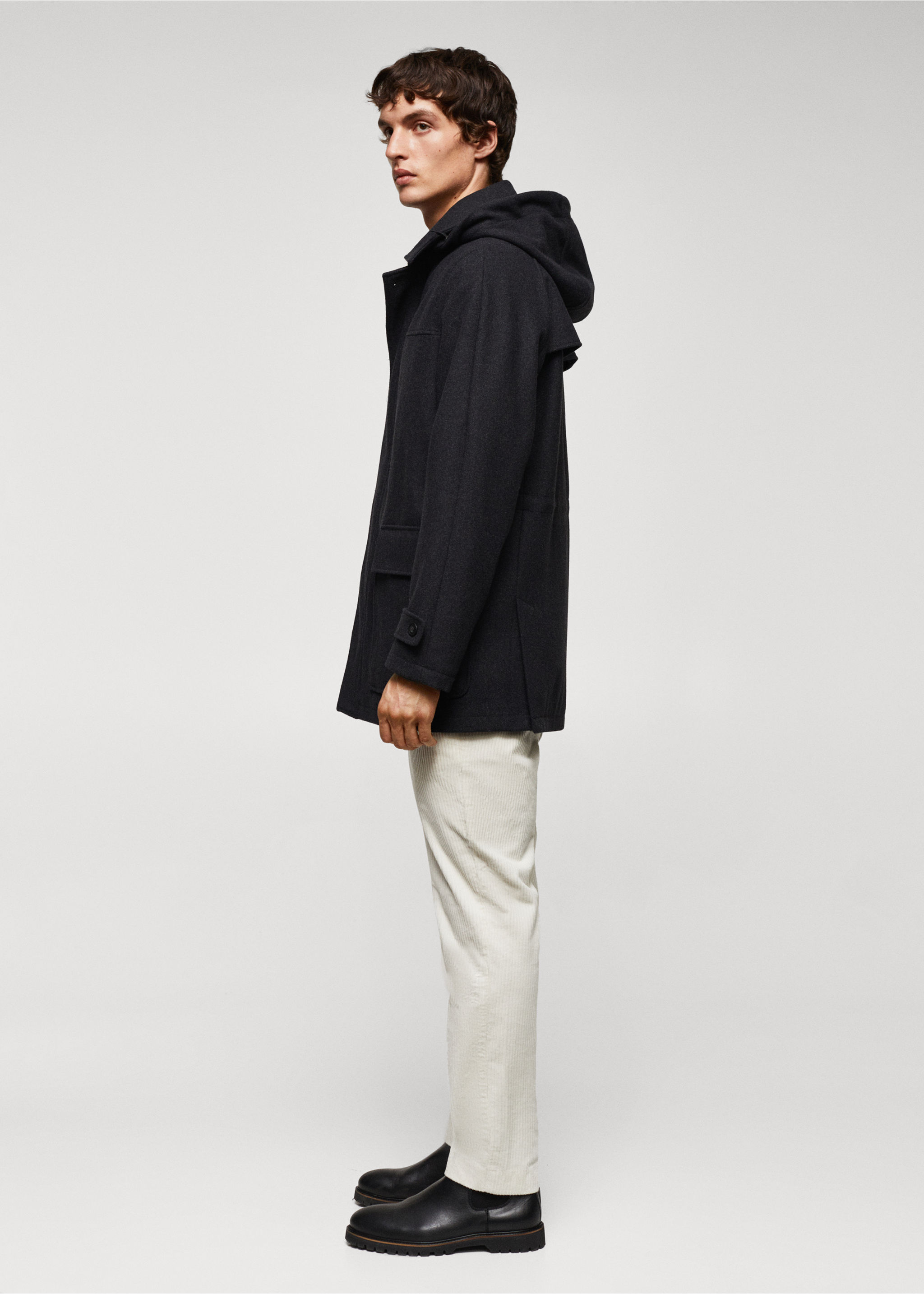 Detachable hood wool coat - Details of the article 2