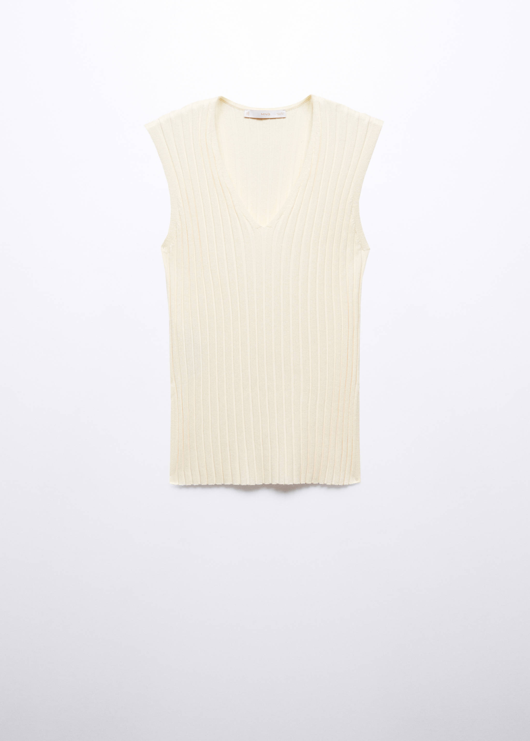 Top maille côtelée col V - Article sans modèle