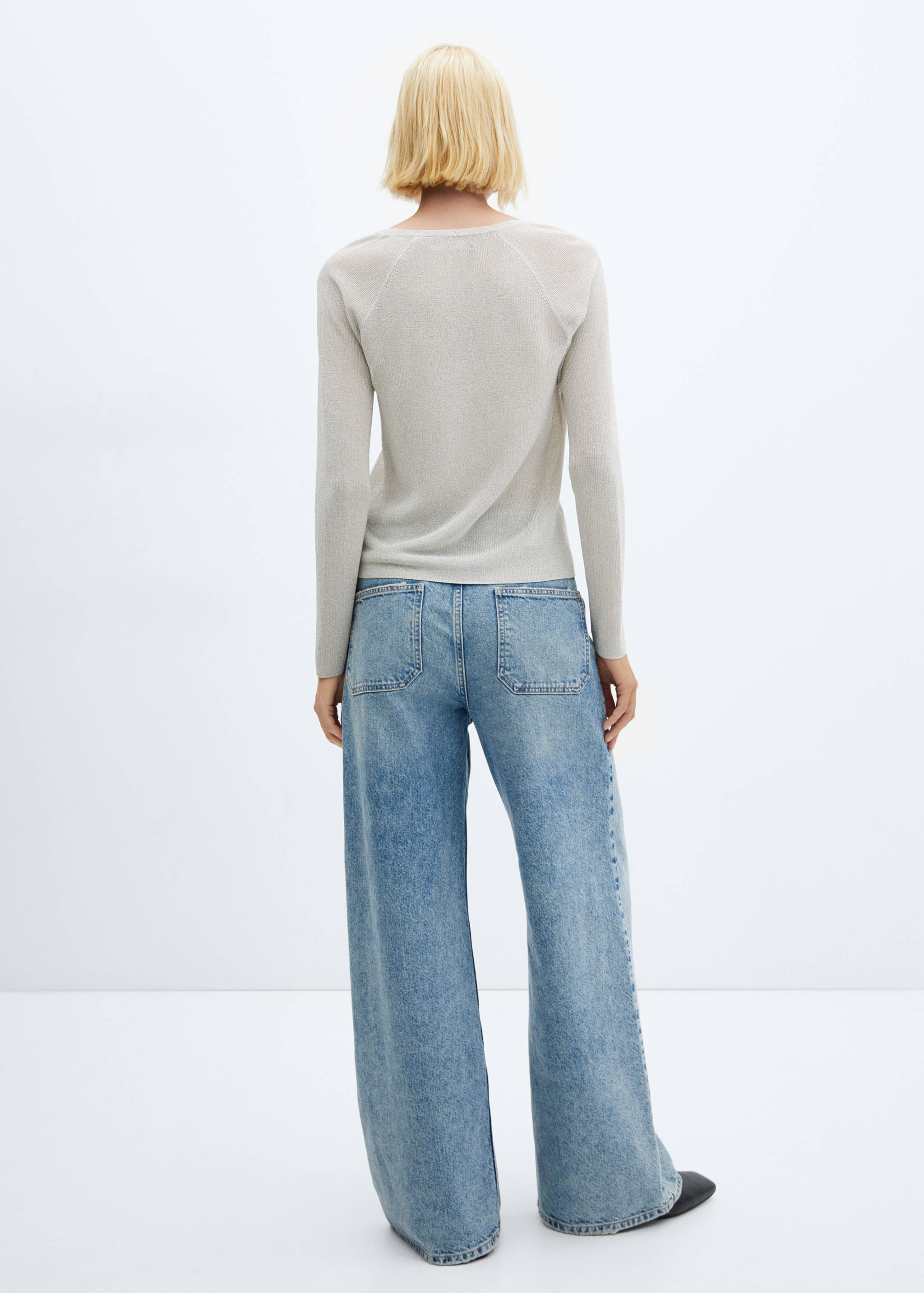 V-neck lurex sweater - Reverse of the article