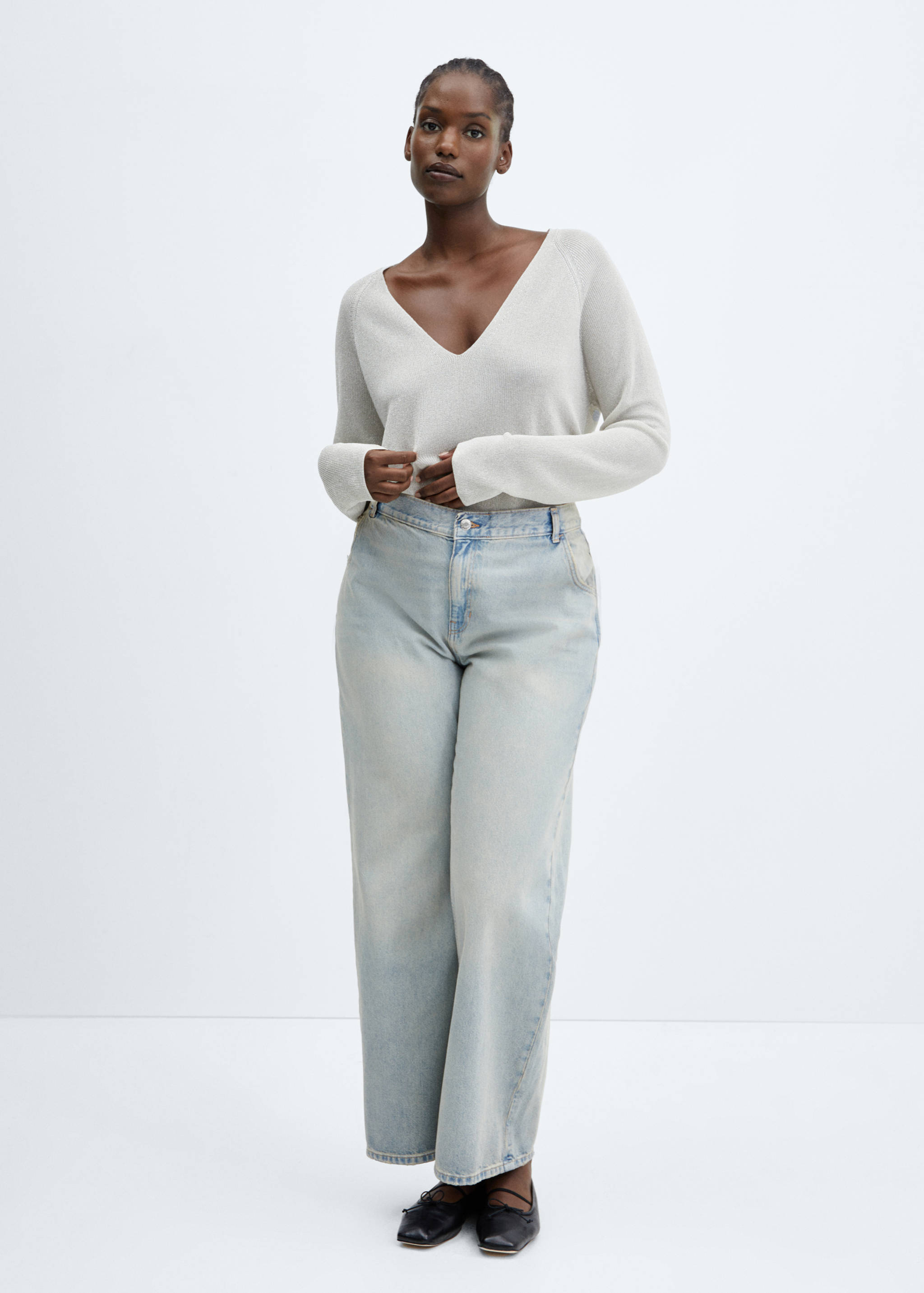 V-neck lurex sweater - Details of the article 3
