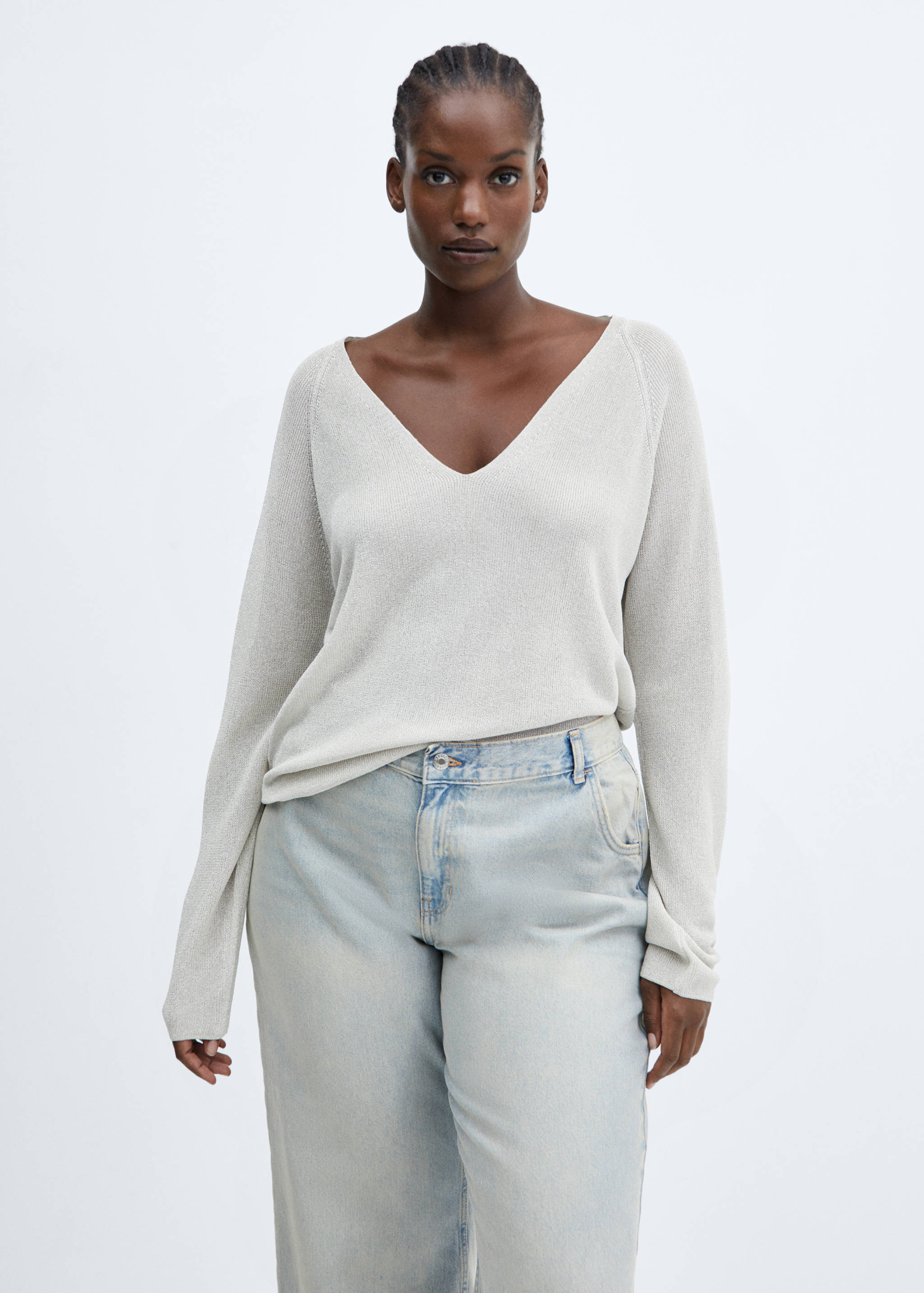 V-neck lurex sweater - Details of the article 5