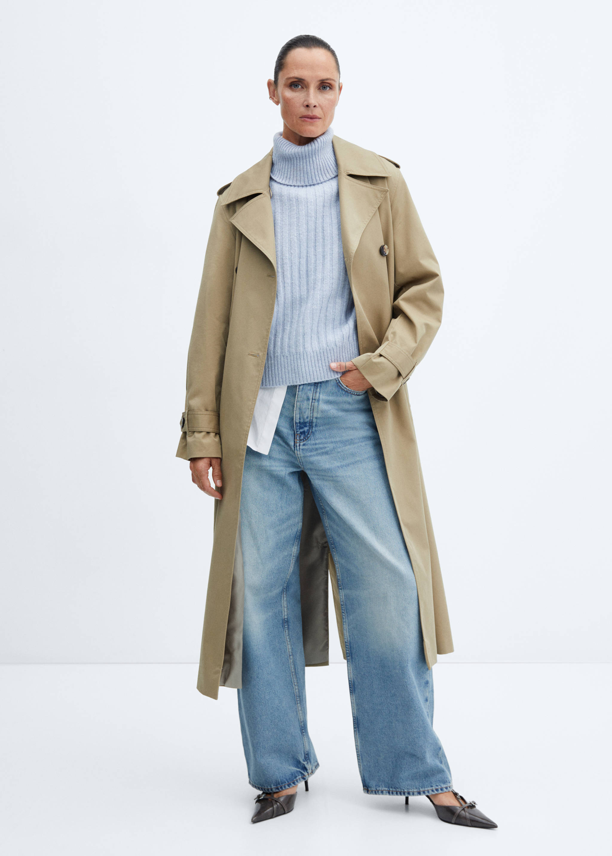 Jersei canalé coll girat - Pla general