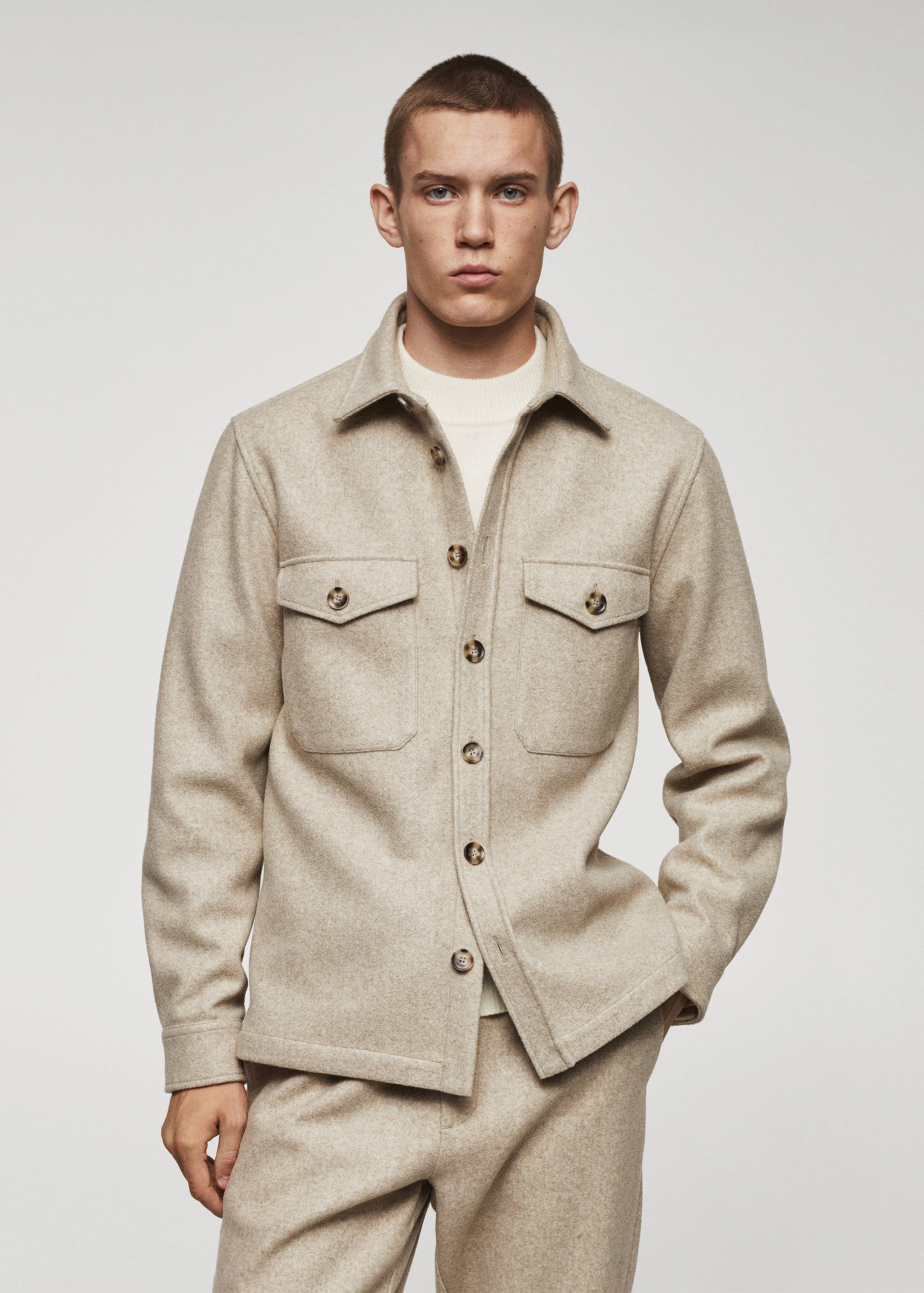 Sobrecamisa franel·la butxaques - Pla mig