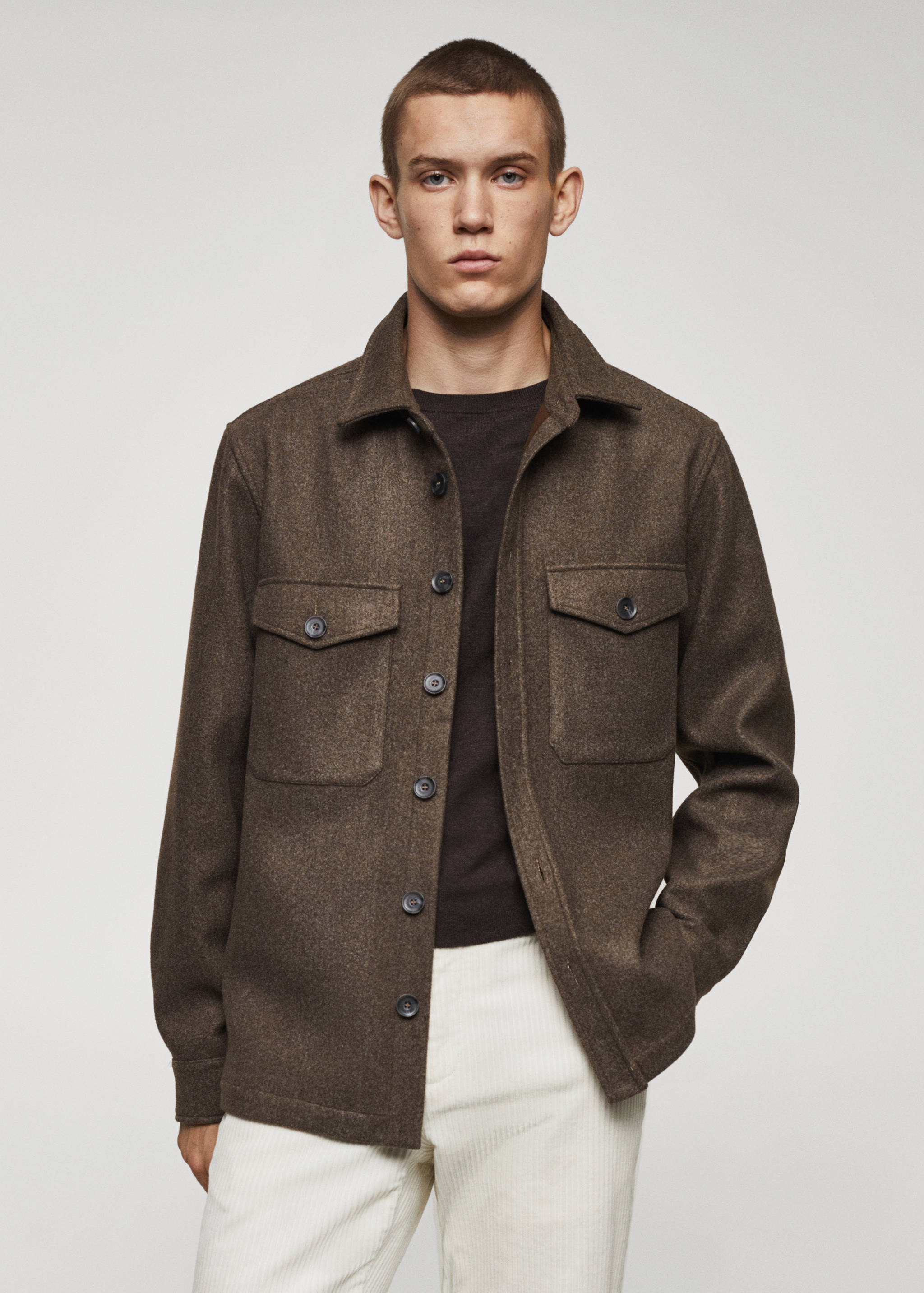 Sobrecamisa franel·la butxaques - Pla mig