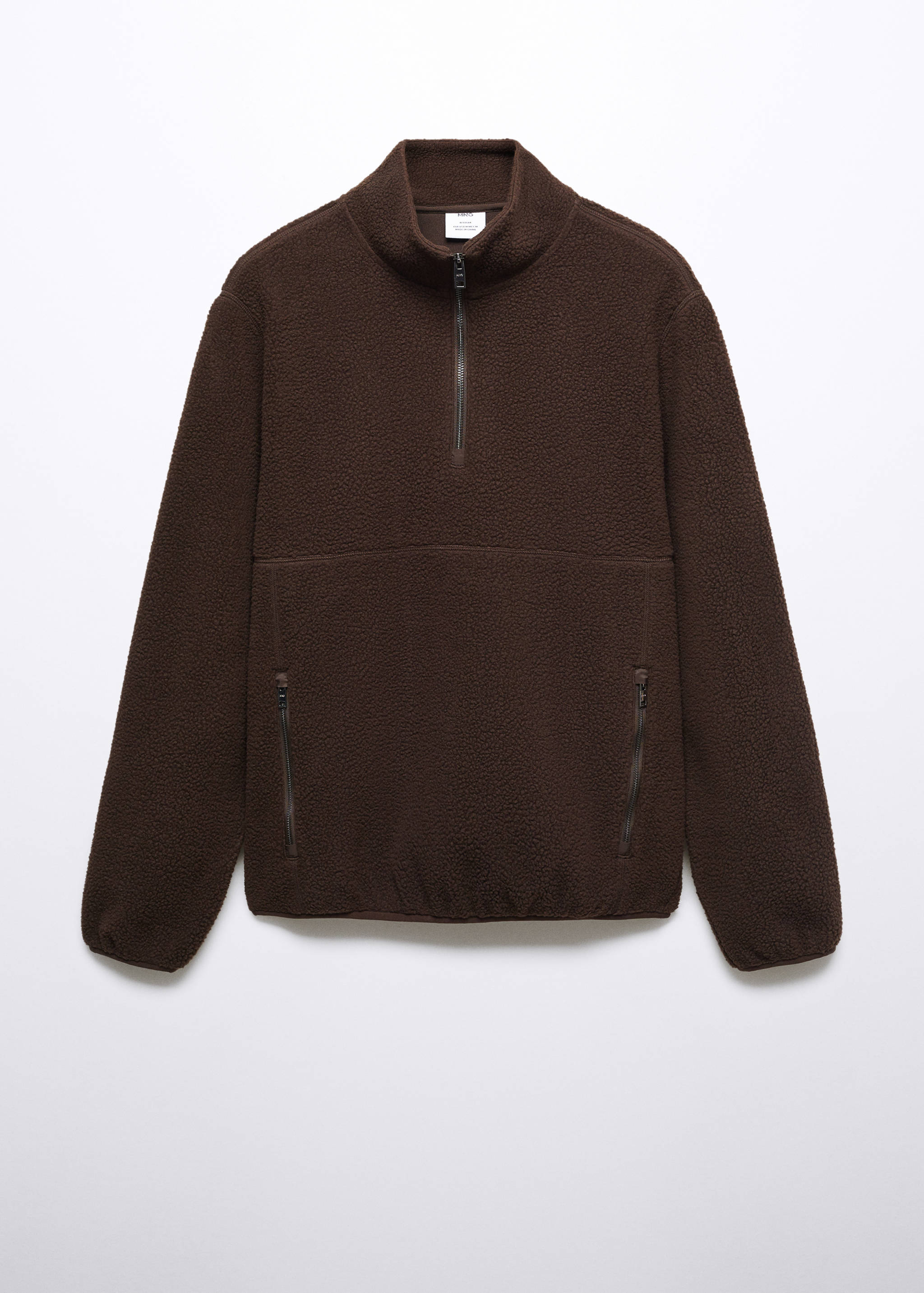 Zip-neck fleece sweatshirt - Article without model