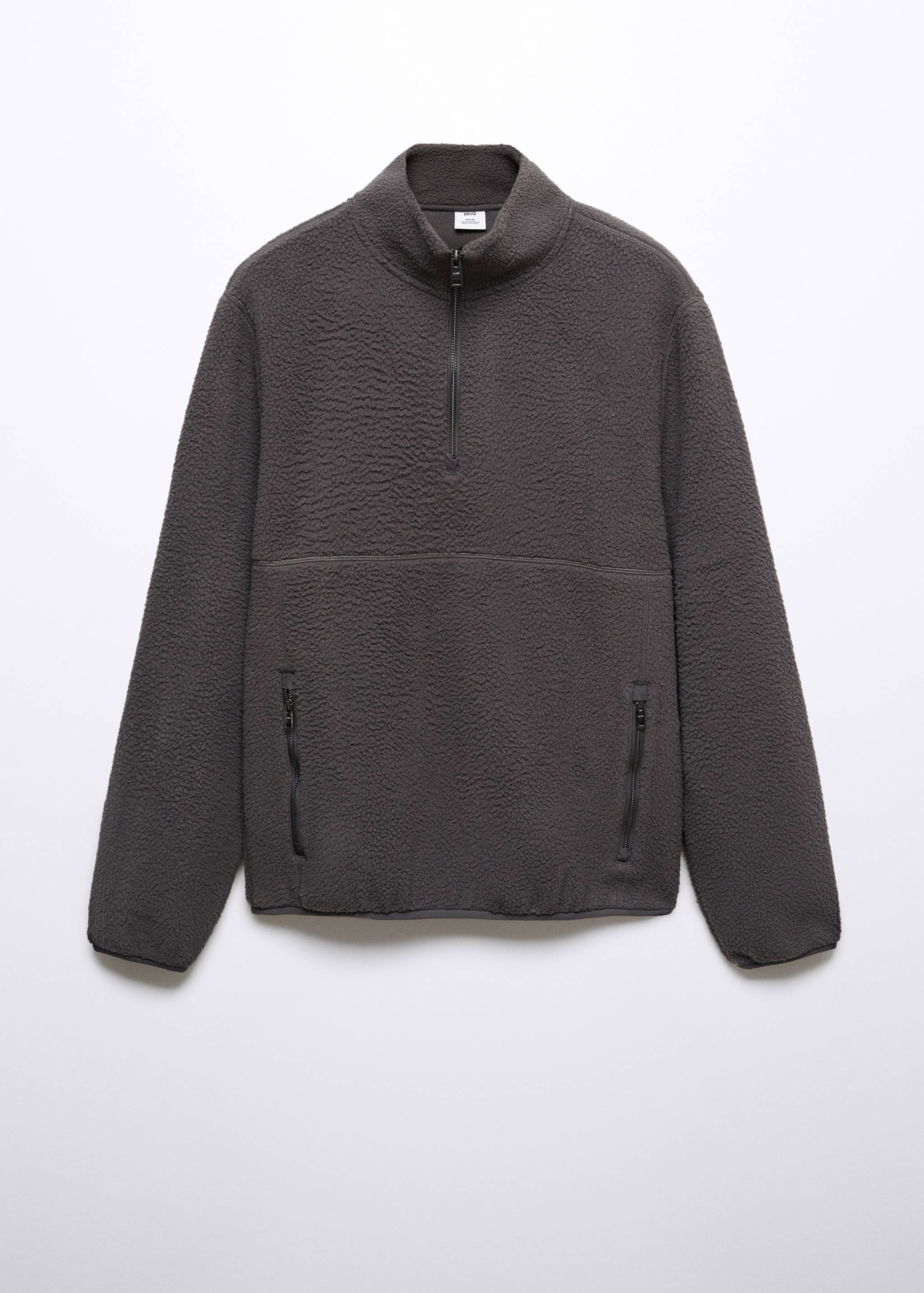 Zip-neck fleece sweatshirt - Article without model