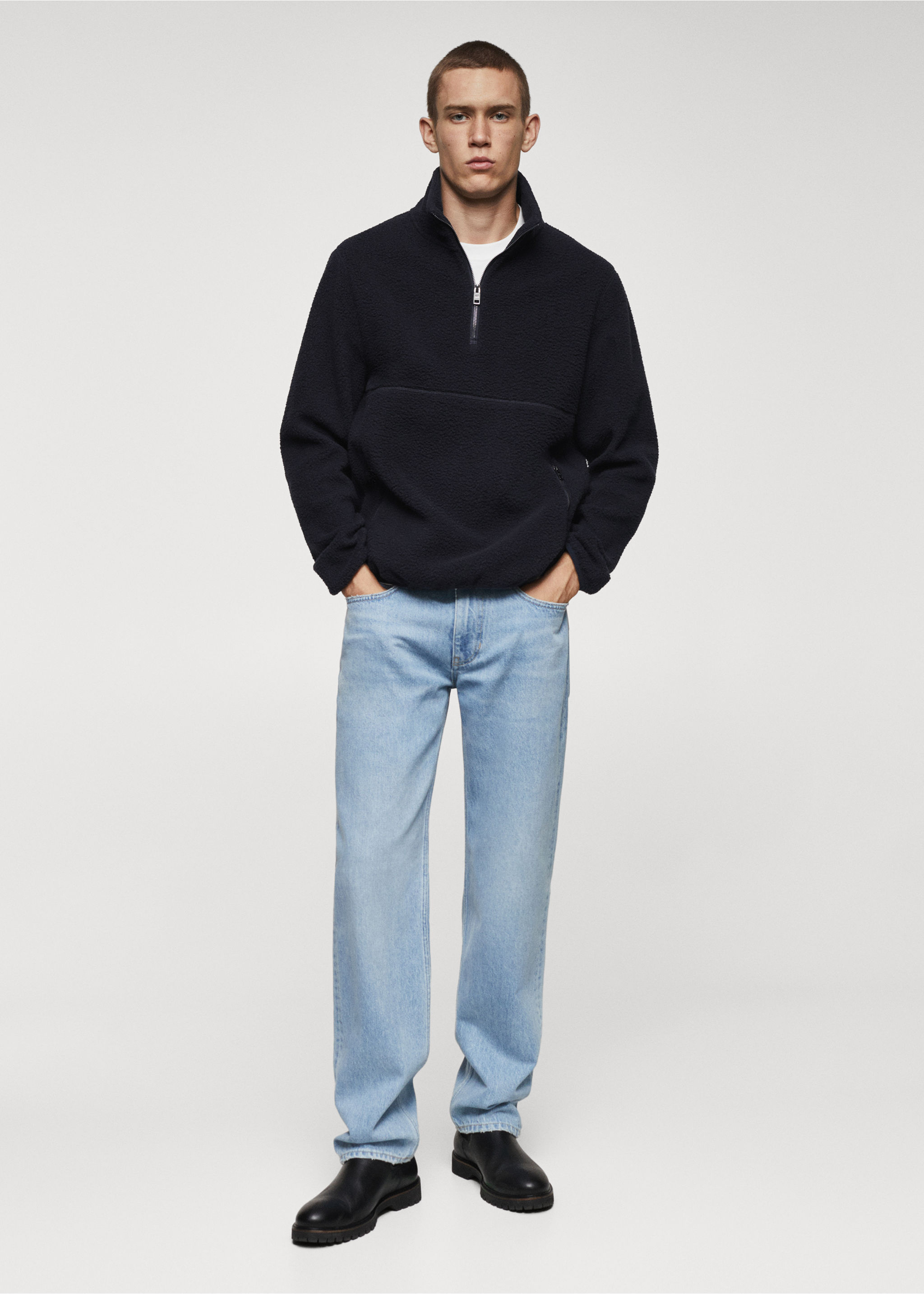 Zip-neck fleece sweatshirt - General plane