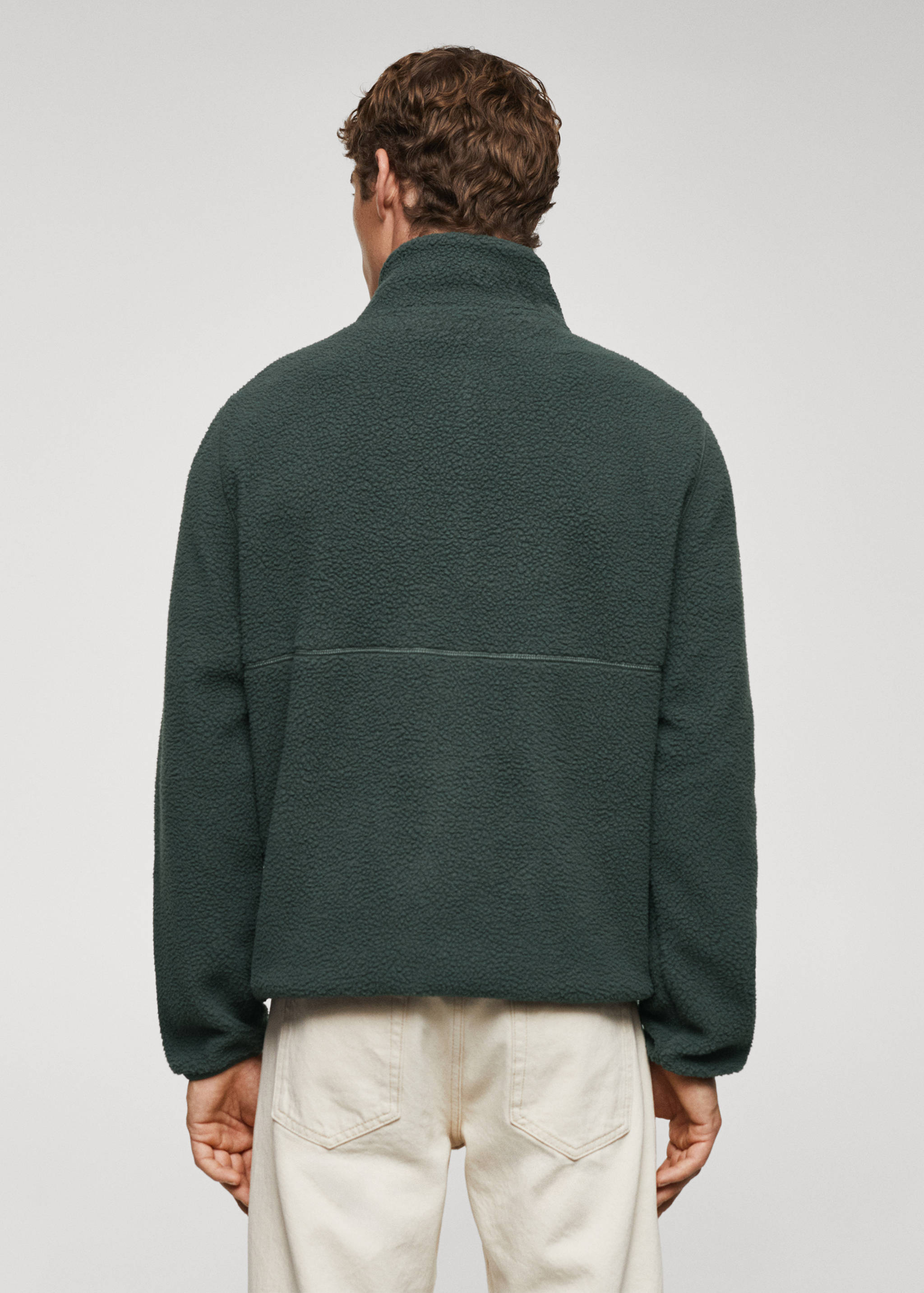 Zip-neck fleece sweatshirt - Reverse of the article