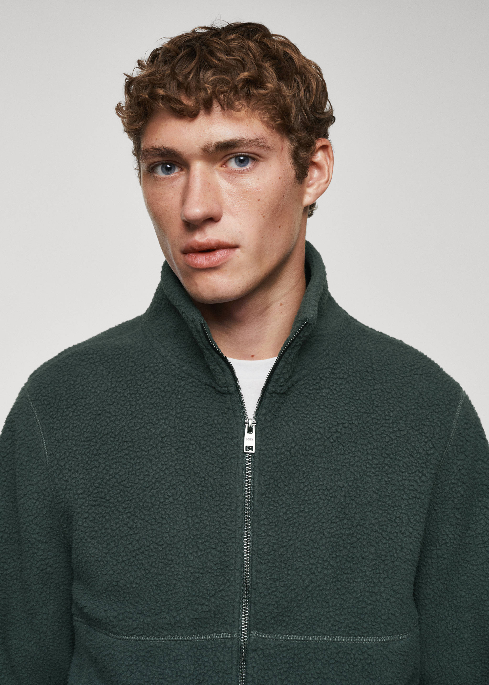 Zip-neck fleece sweatshirt - Details of the article 1