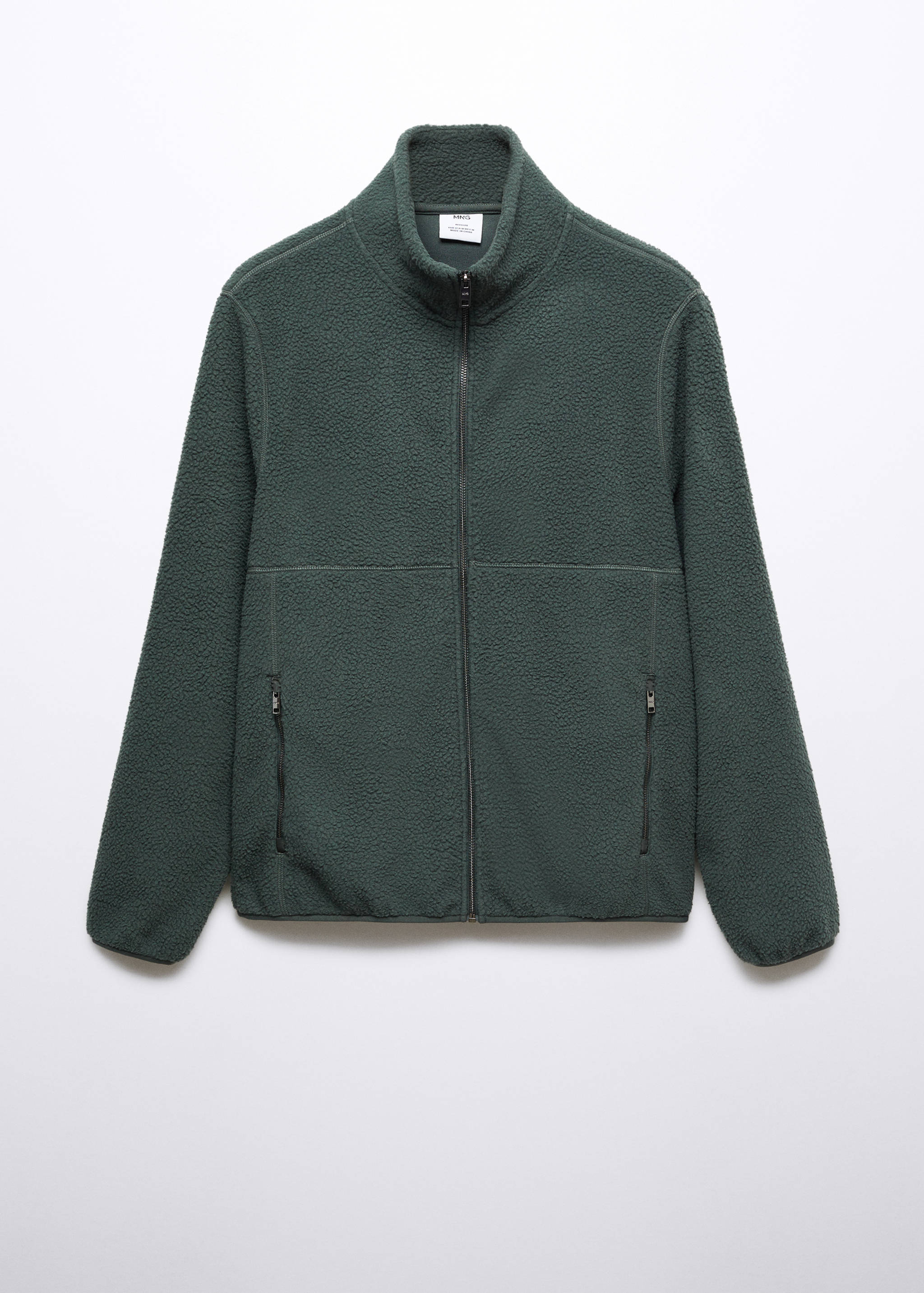 Zip-neck fleece sweatshirt - Article without model