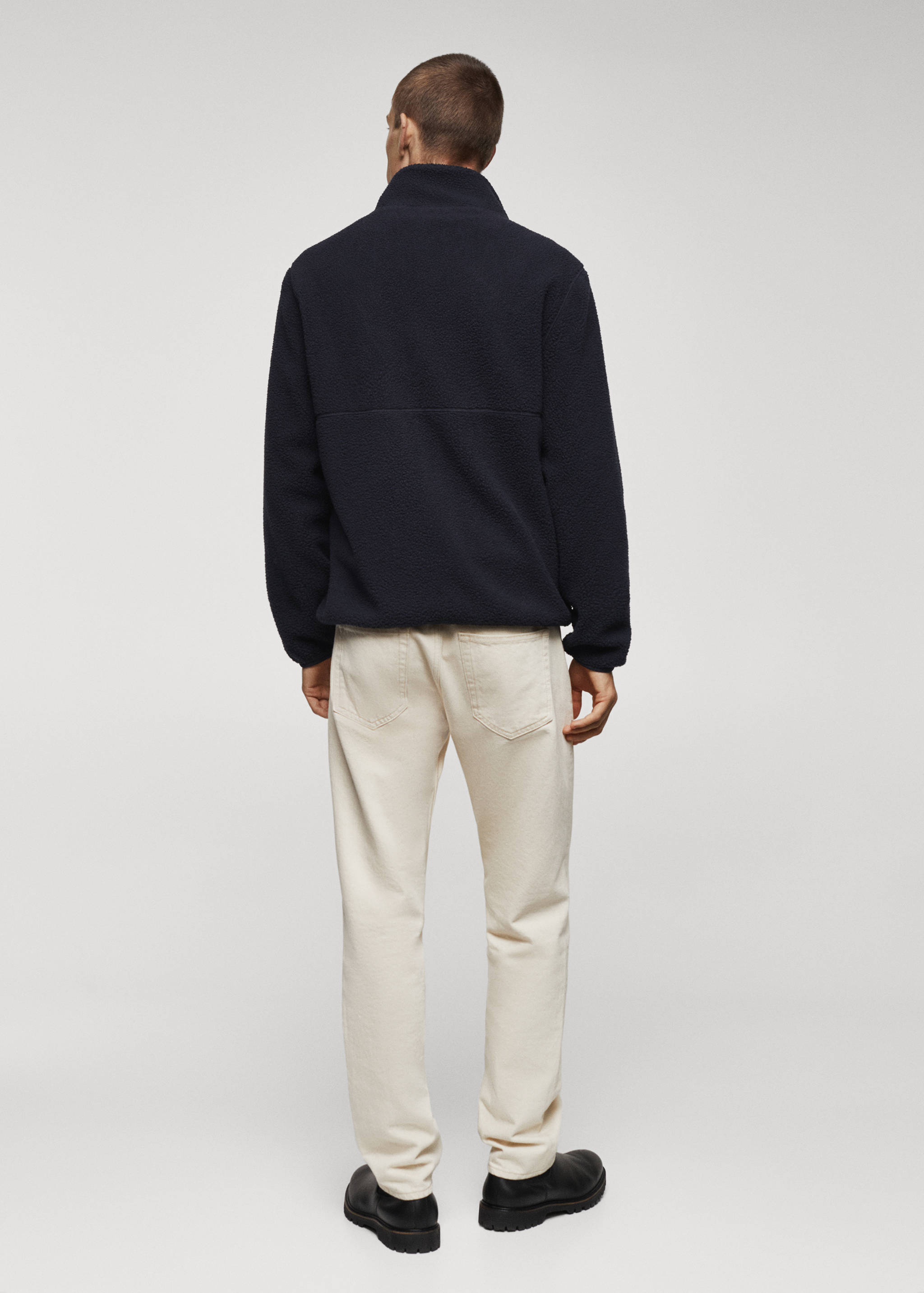 Zip-neck fleece sweatshirt - Reverse of the article